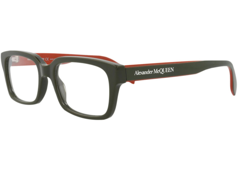 Alexander McQueen Alexander McQueen Square-Frame Acetate Optical Frames Green Green Transparent (AM0345O-30011496-004) outlook