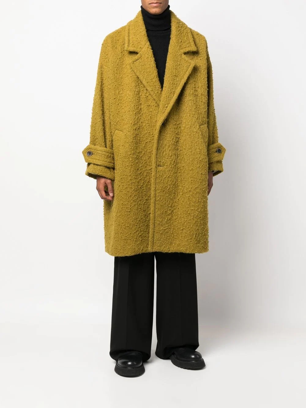 oversized textured-finish coat - 2