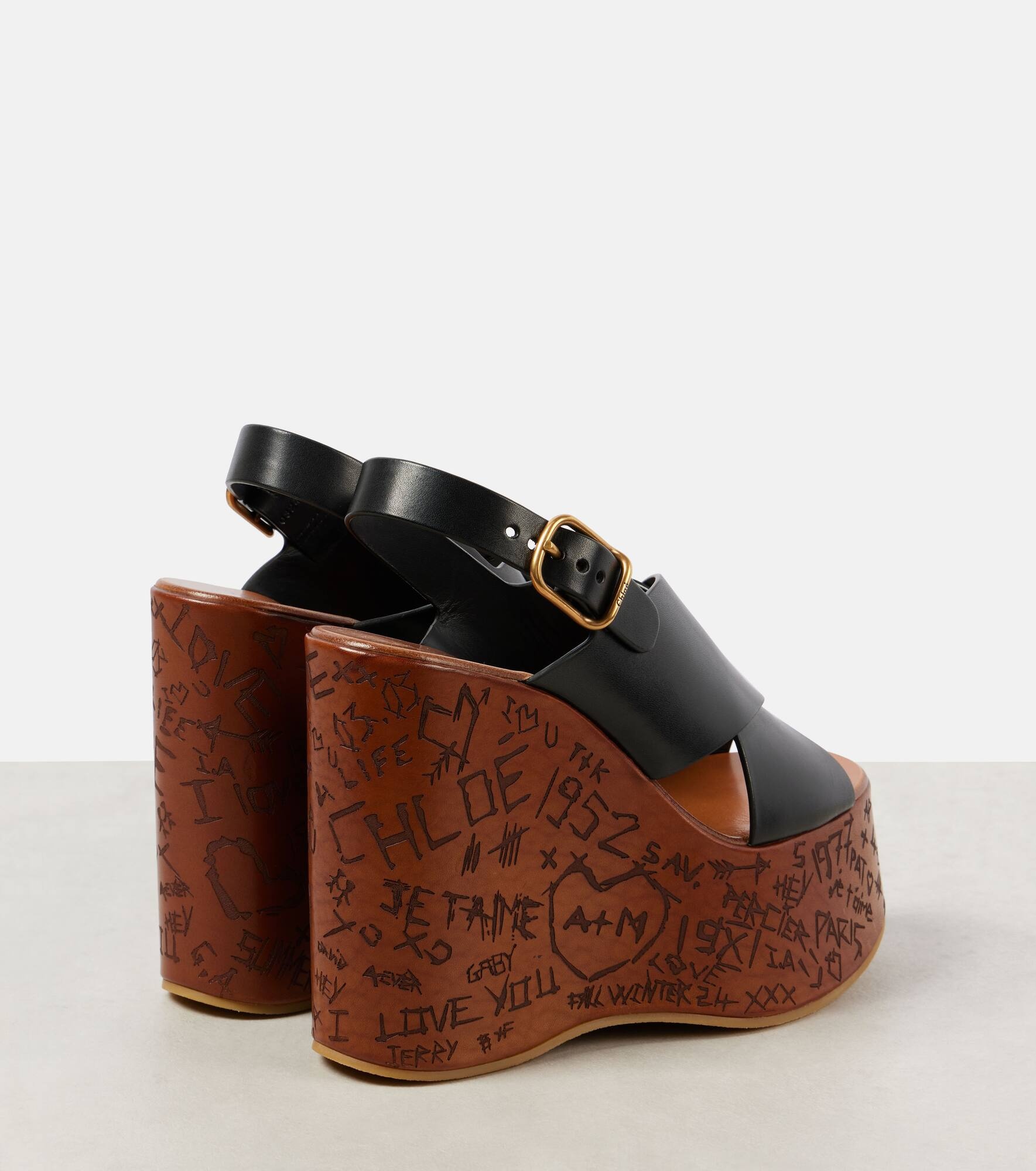 Maxime leather wedge sandals - 2