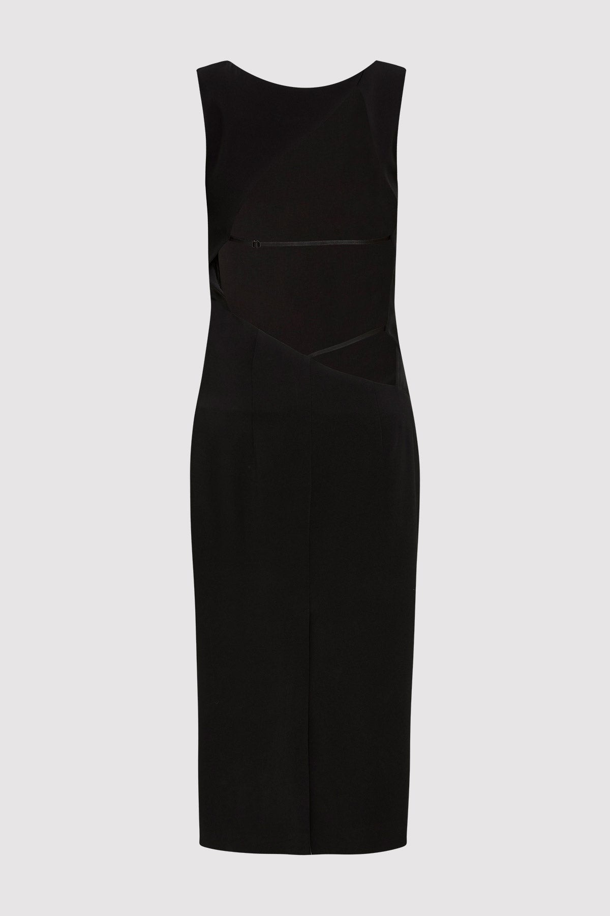 Cut Out Midi Dress - Black - 7