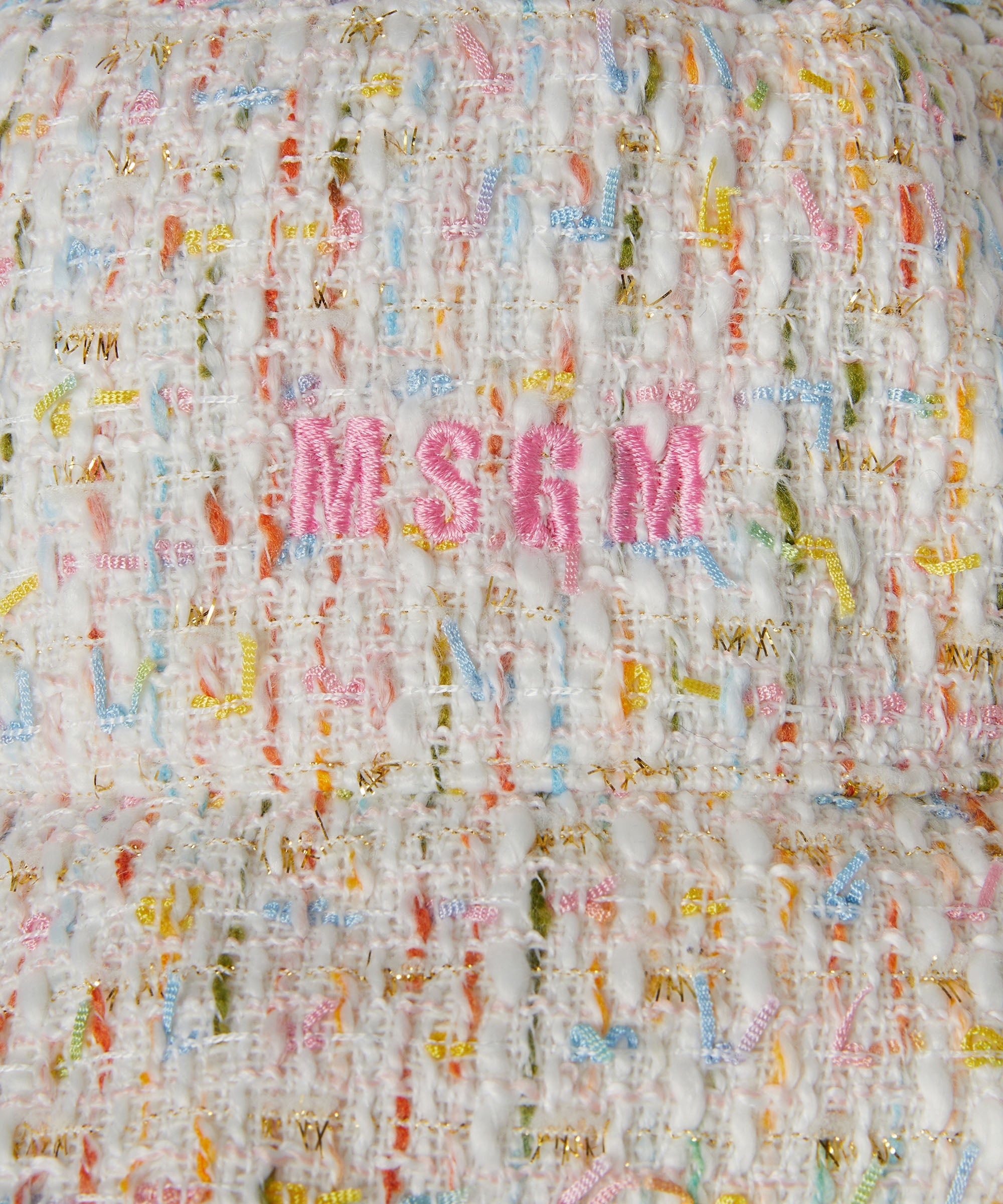 Multicolor tweed bucket hat with embroidered logo - 2