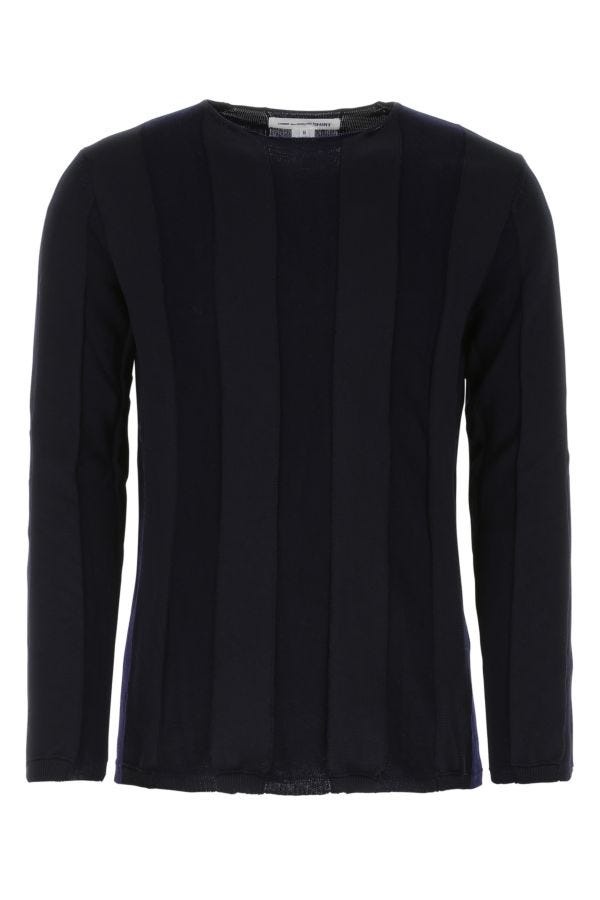 Midnight blue polyester blend sweater - 1