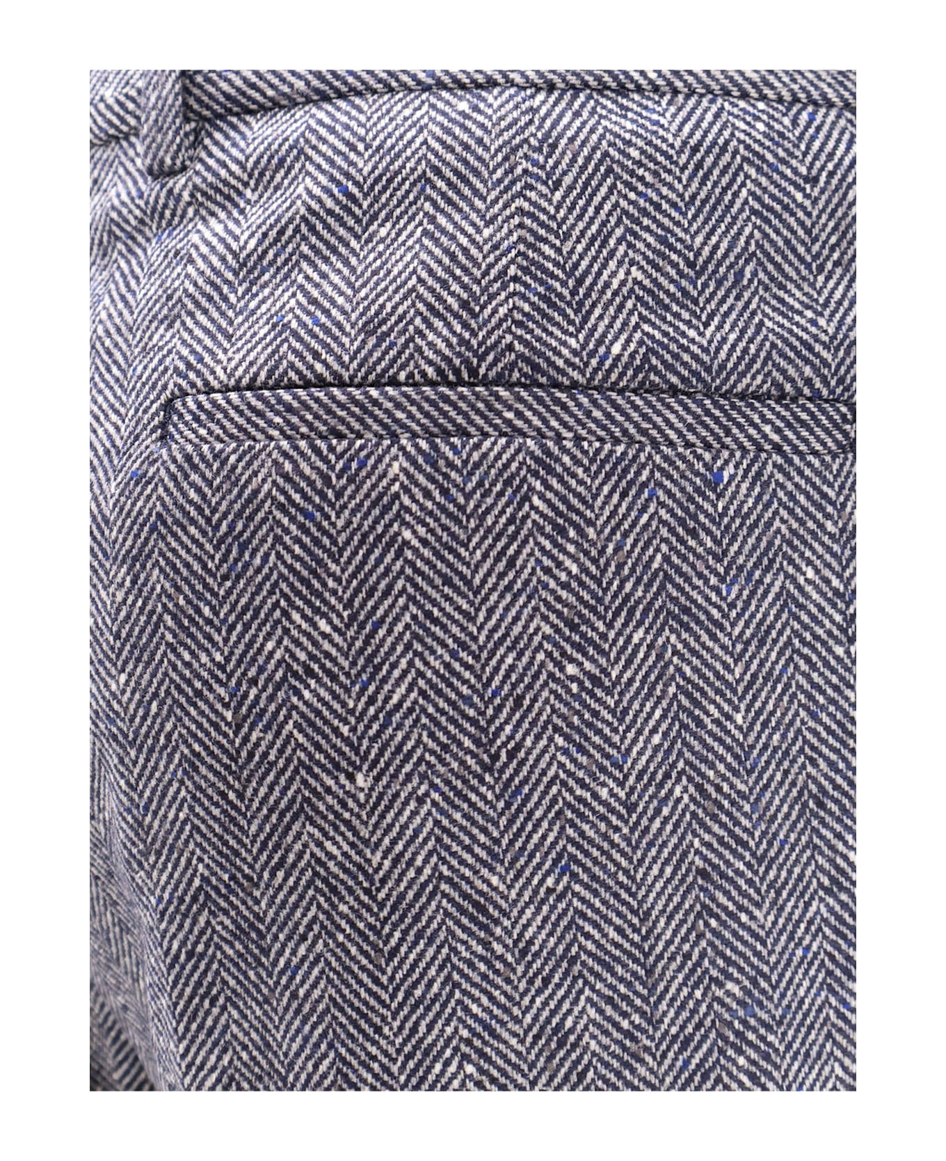 Herringbone Wool And Cashmere Trousers - 3