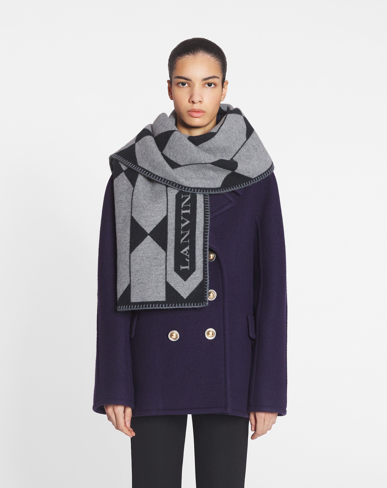 LANVIN LABEL SCARF IN WOOL - 2