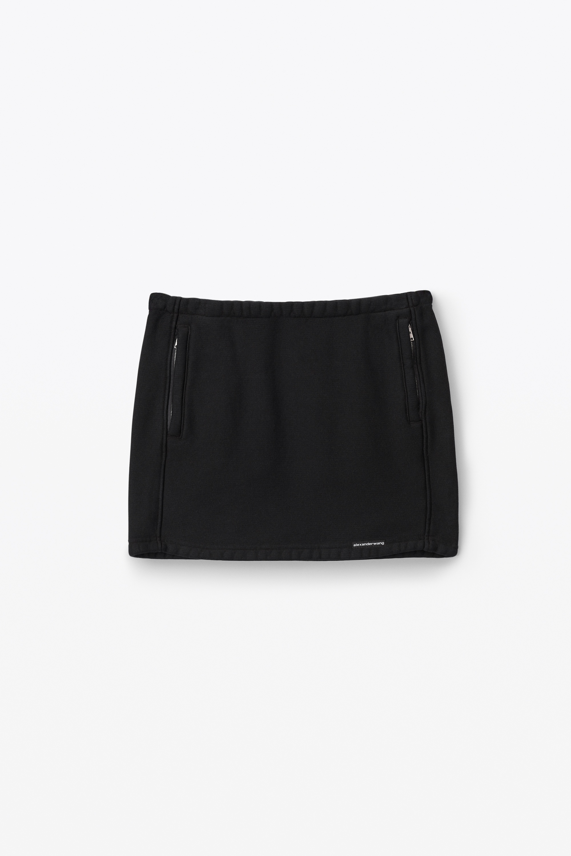 mini skirt in classic cotton terry with logo waistband - 1