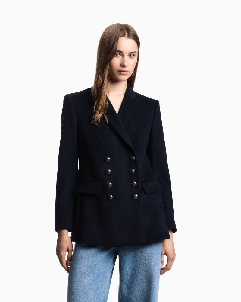 EMPORIO ARMANI DOUBLE-BREASTED BLAZER IN COMPACT WOOL AND CASHMERE outlook