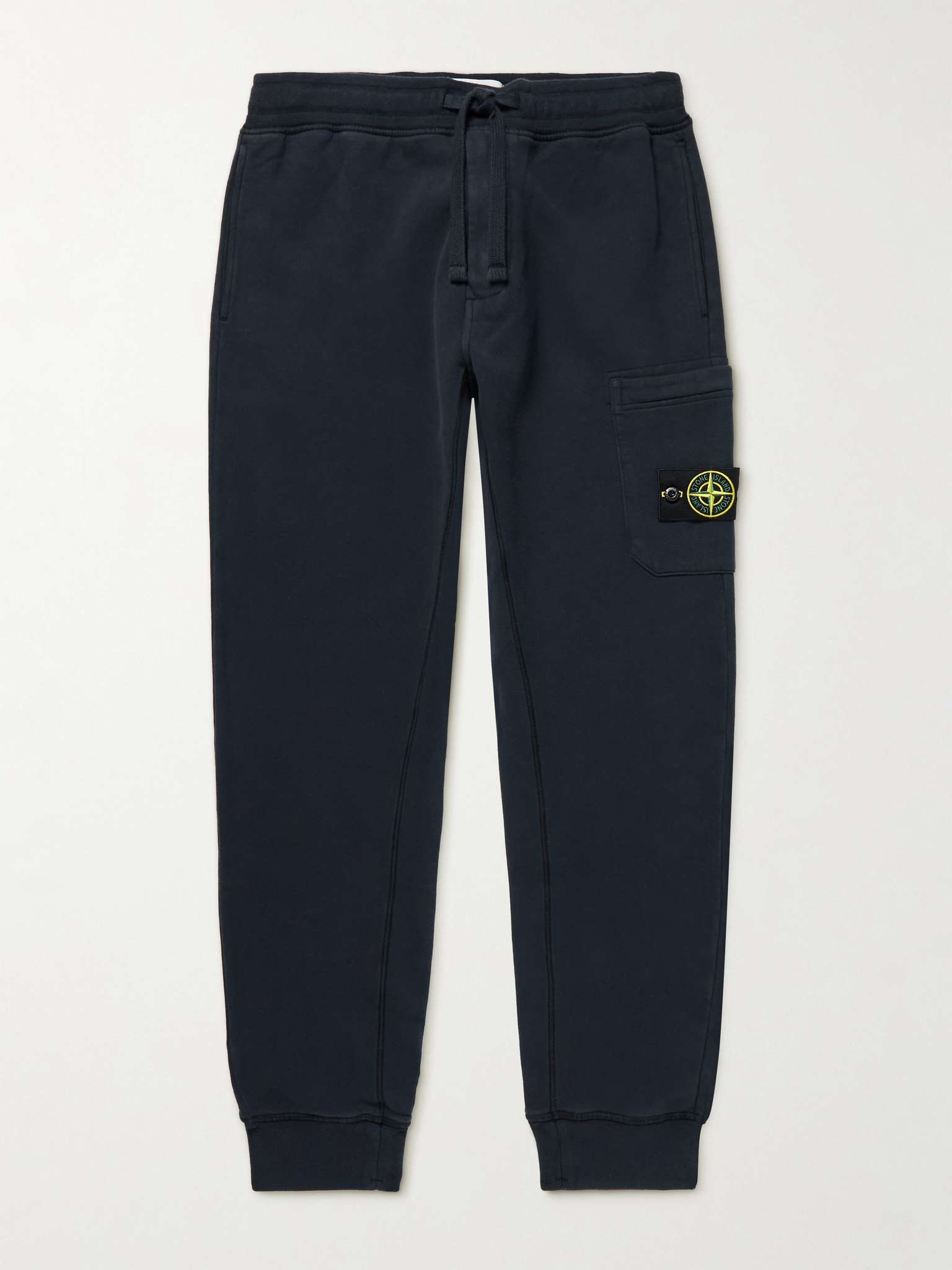 Slim-Fit Tapered Logo-Appliquéd Cotton-Jersey Cargo Sweatpants - 1