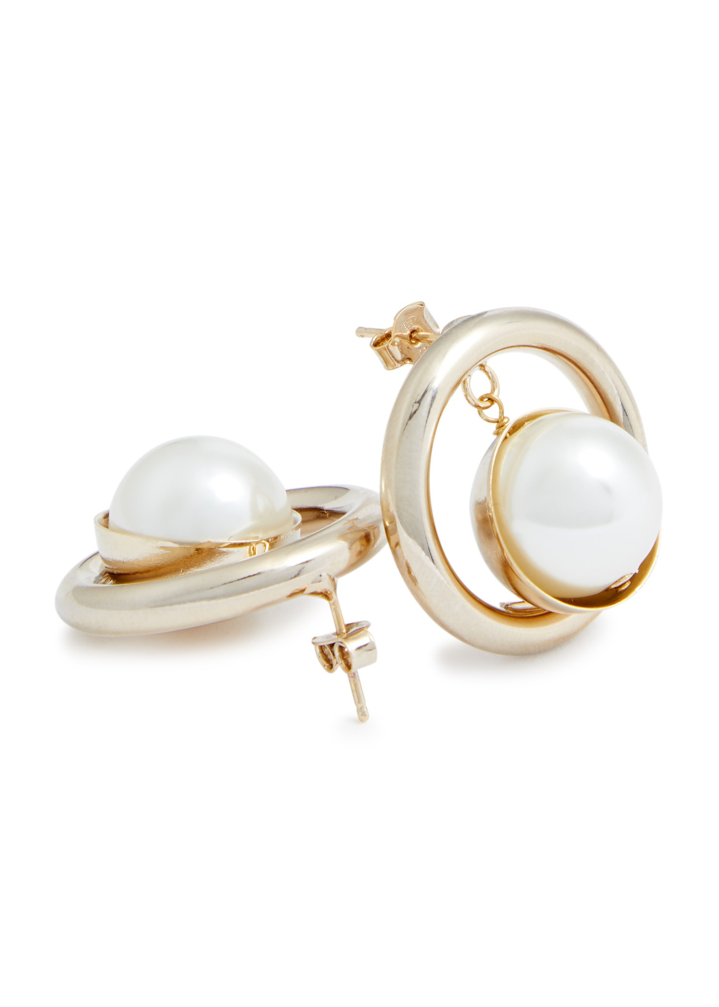 Miranda faux pearl stud earrings - 3