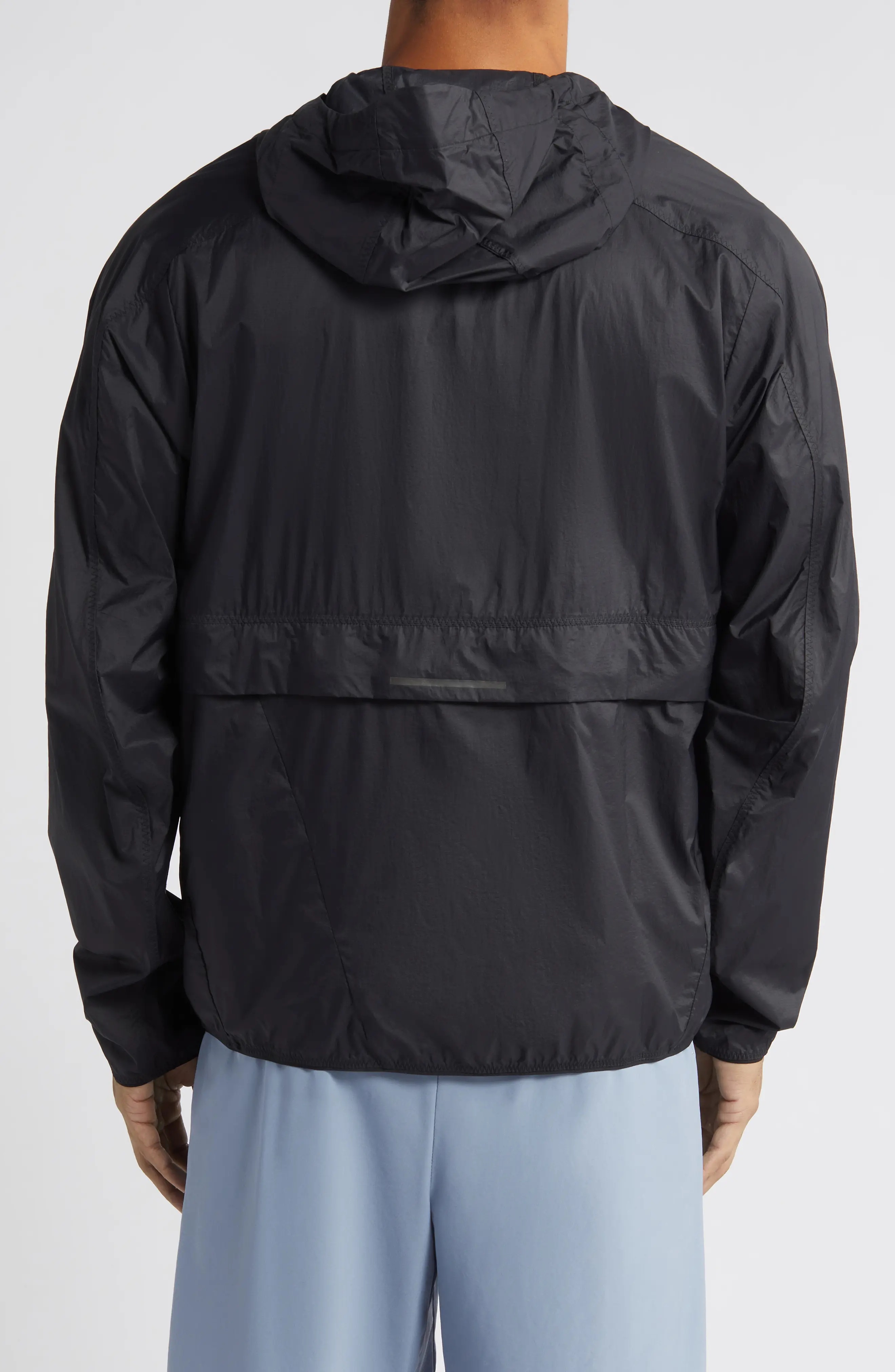 Running Division Hooded Nylon Running Jacket in Black/Black - 2