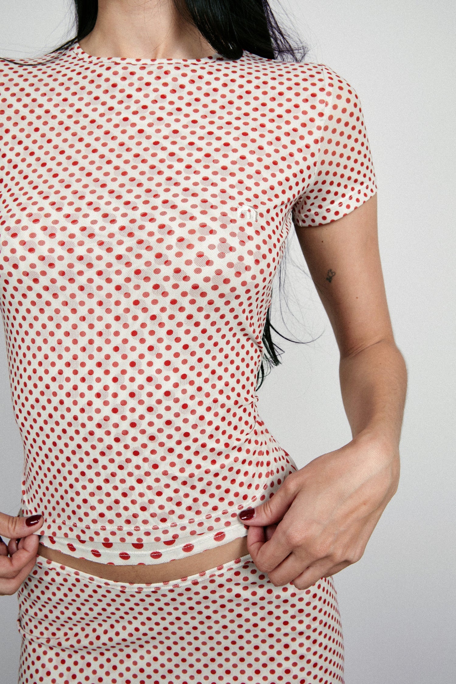 ELEKTRA SKIRT - WHITE POLKA DOT - 4