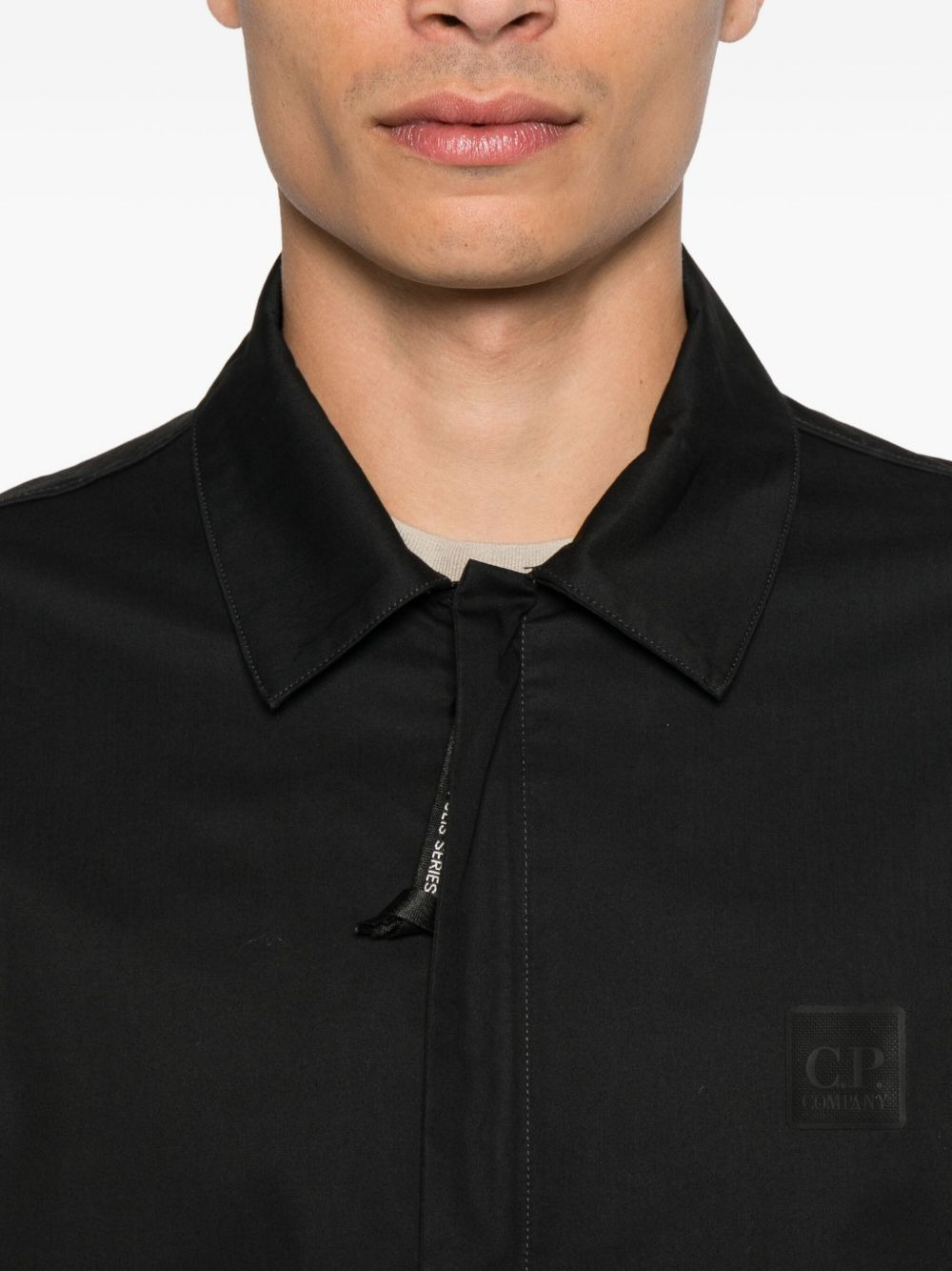 logo-detail cotton jacket - 5