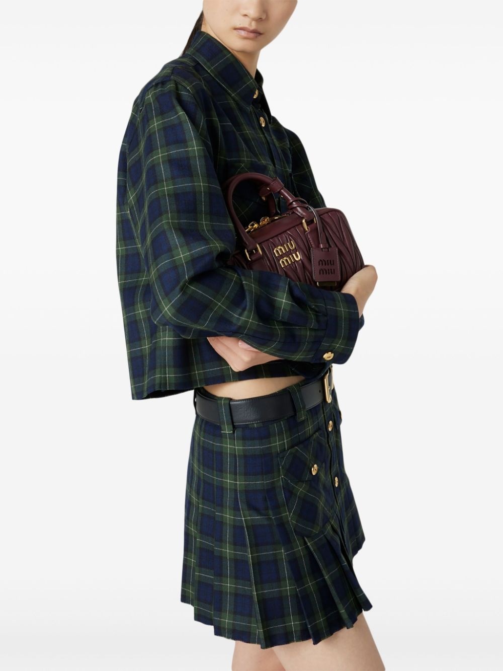 pleated tartan miniskirt - 4
