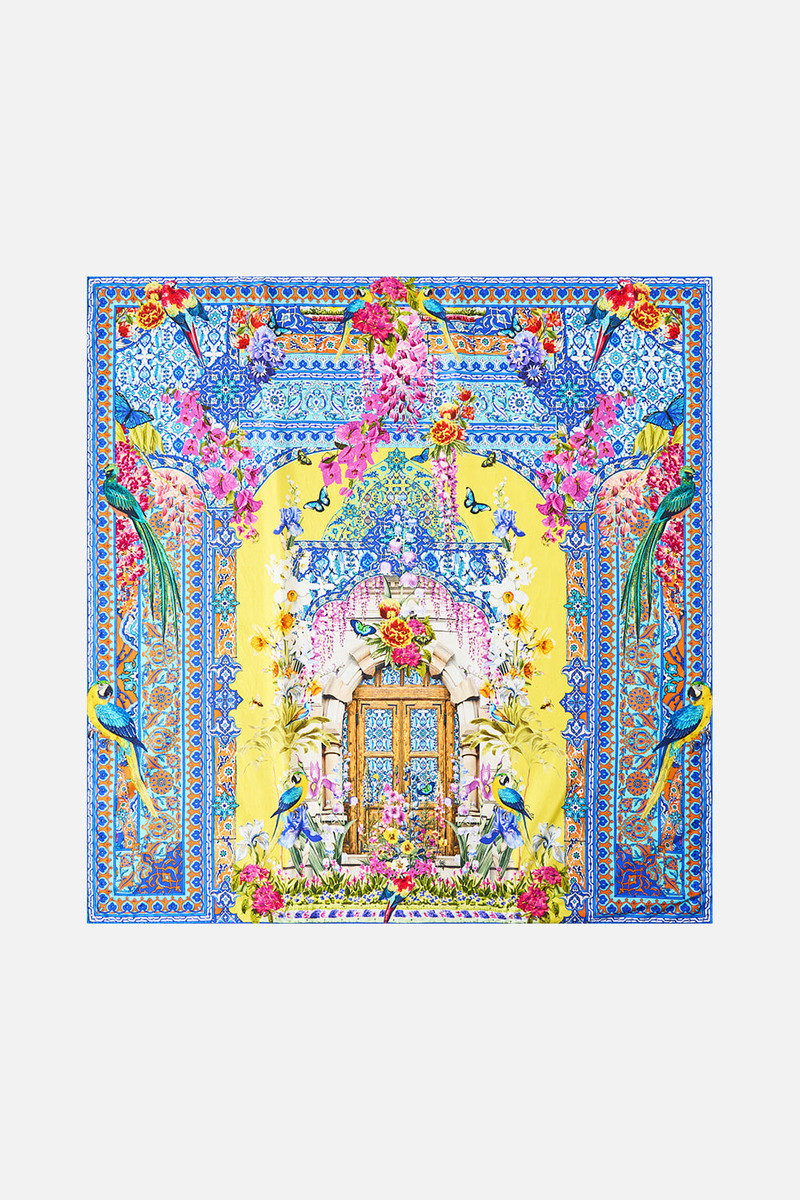 CAMILLA LARGE CRYSTALLED SILK SQUARE SCARF outlook