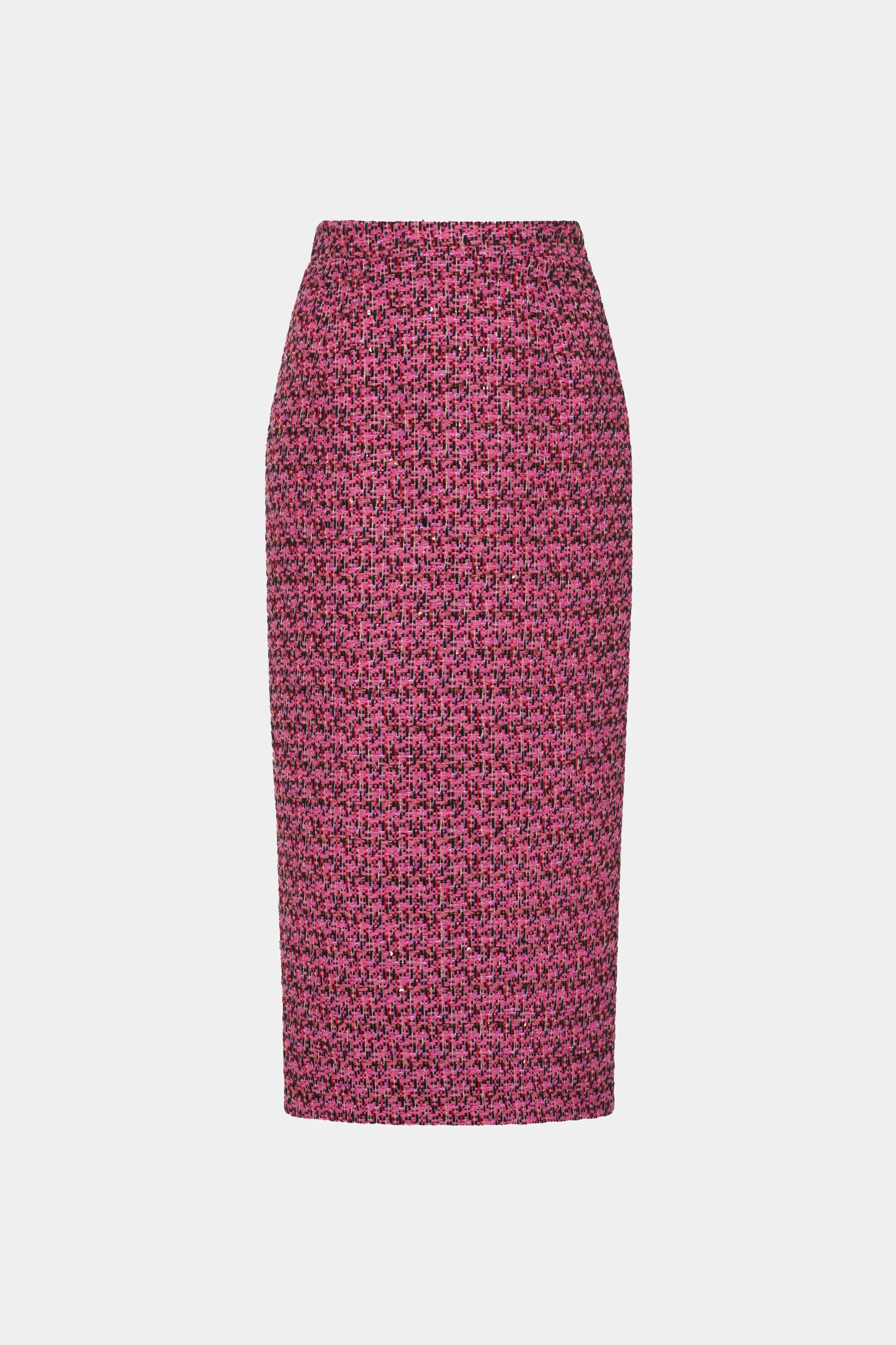 SEQUIN TWEED MIDI SKIRT - 1