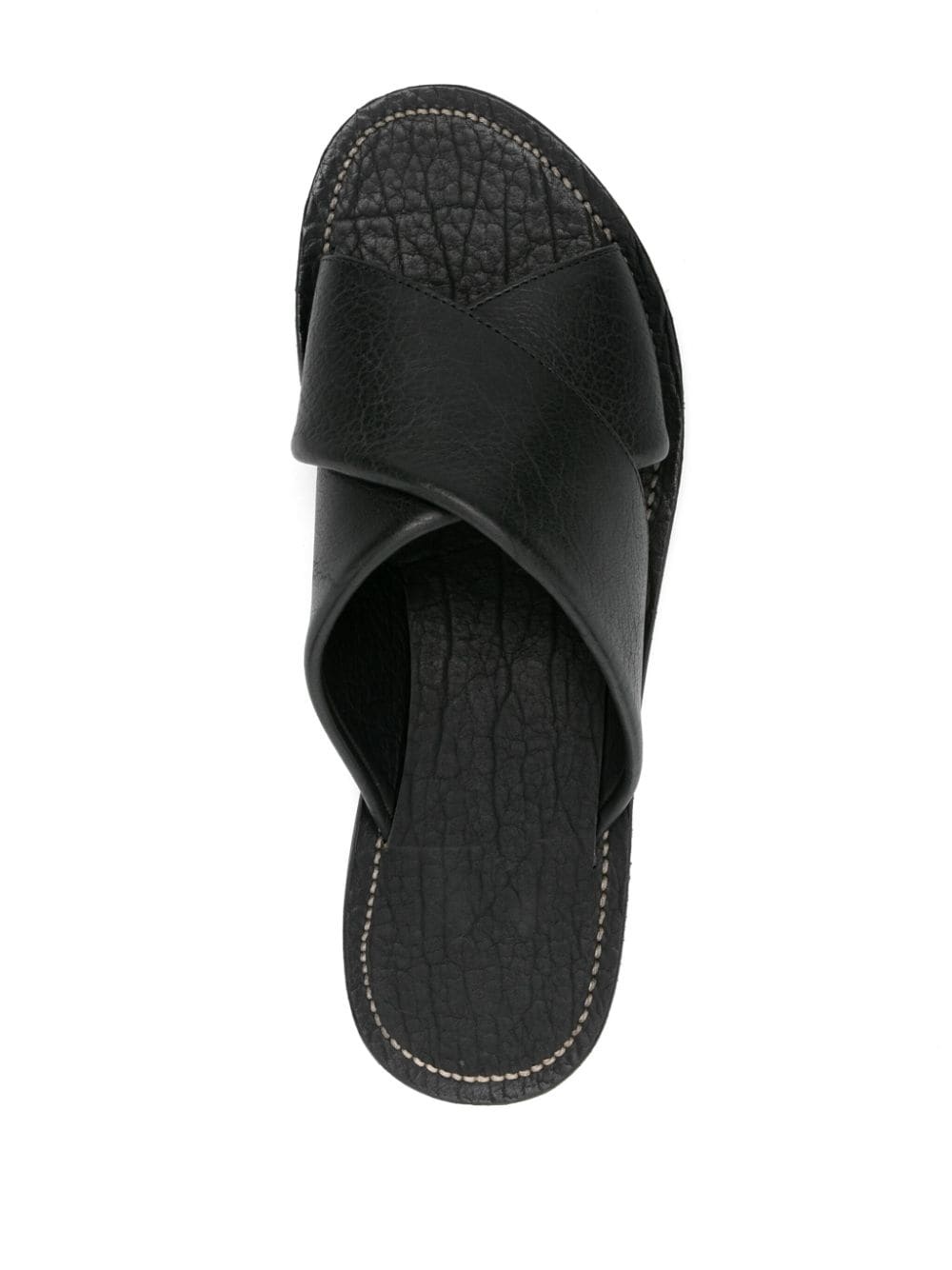 crossover-strap leather slides - 4