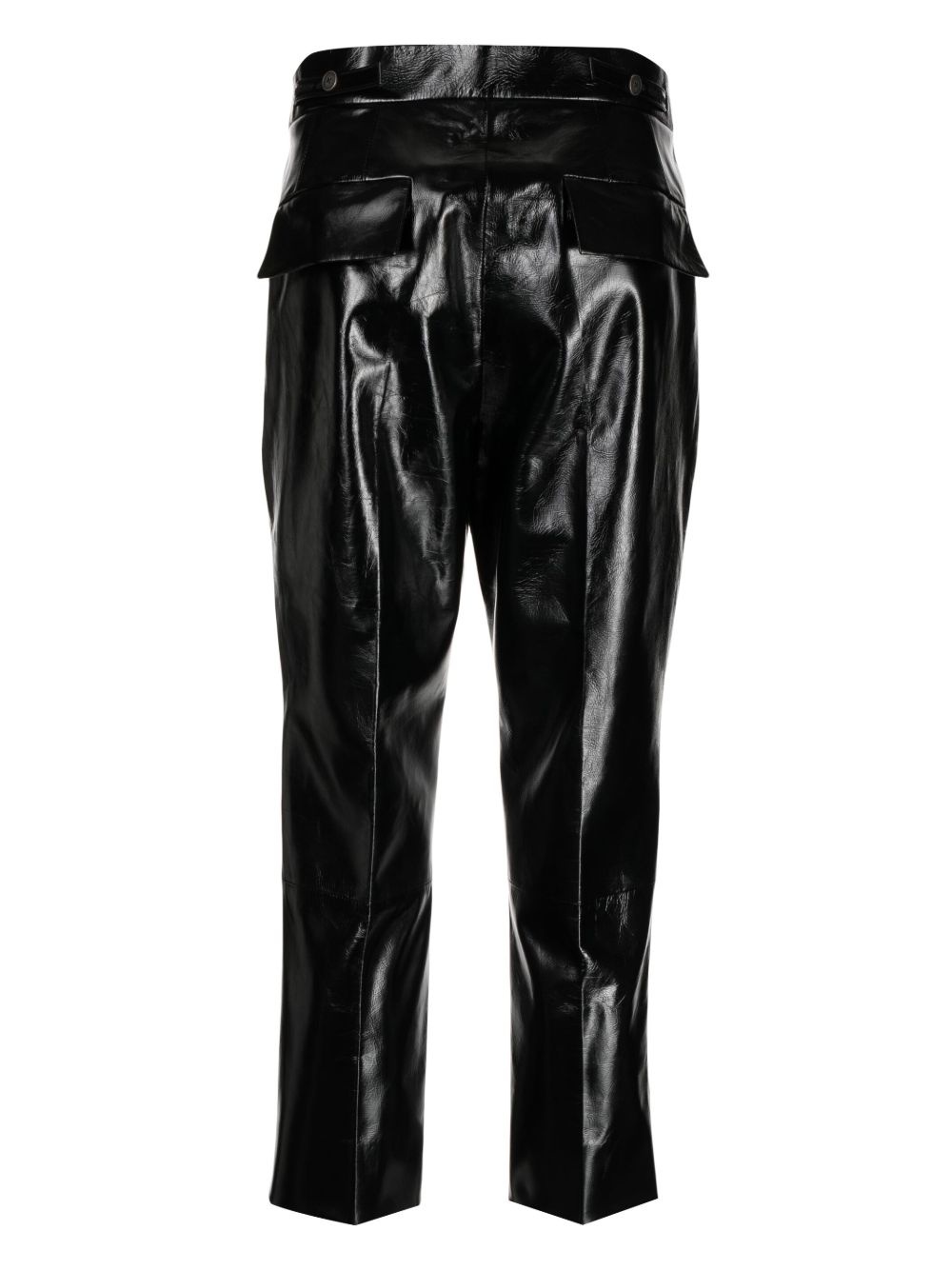 cropped leather trousers - 2
