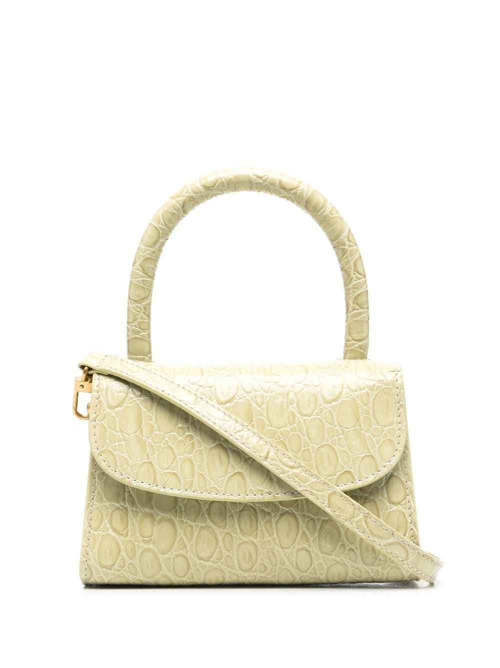 crocodile-embossed leather mini tote bag - 1