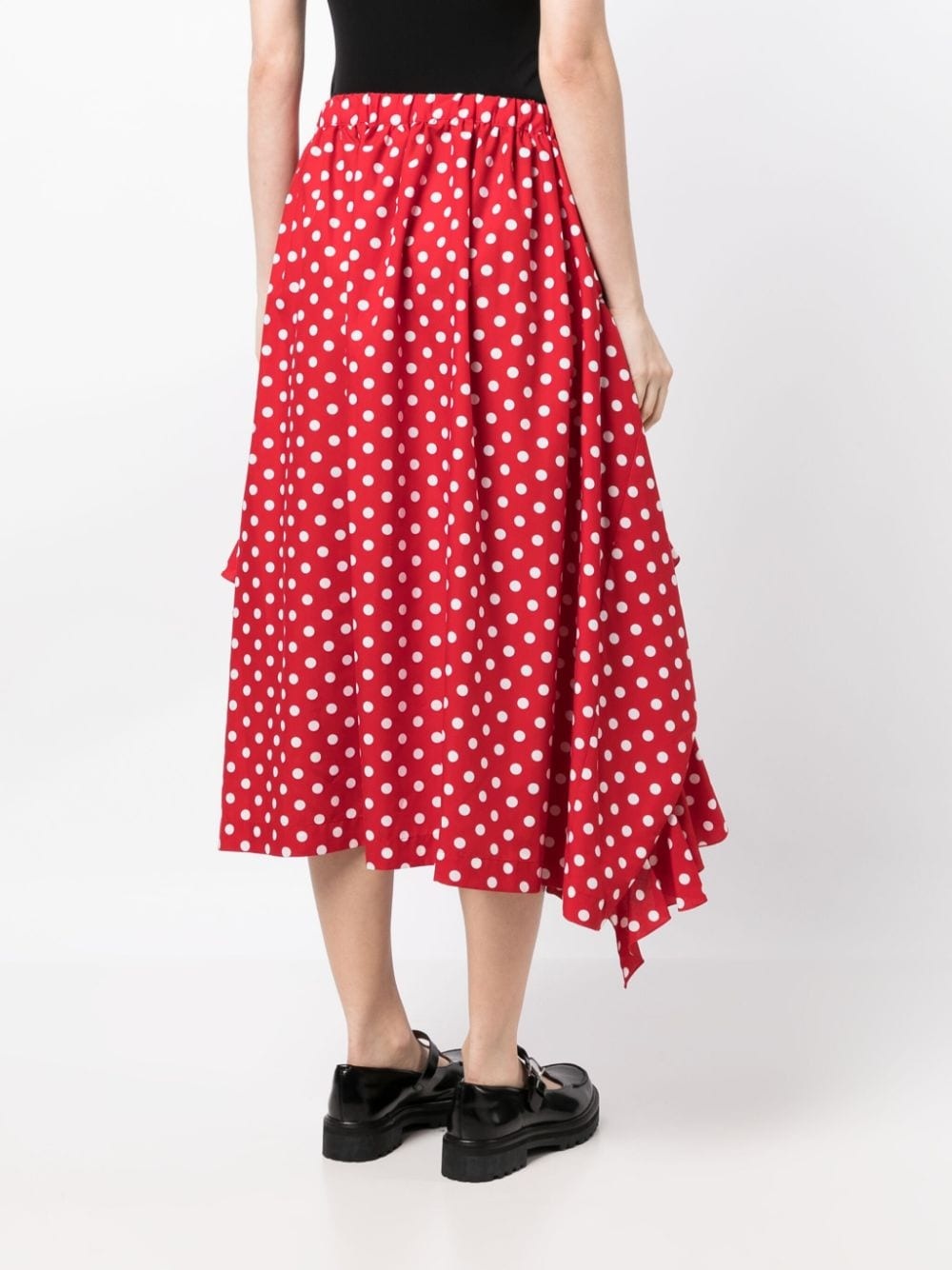polka-dot print ruffle-detailing skirt - 4