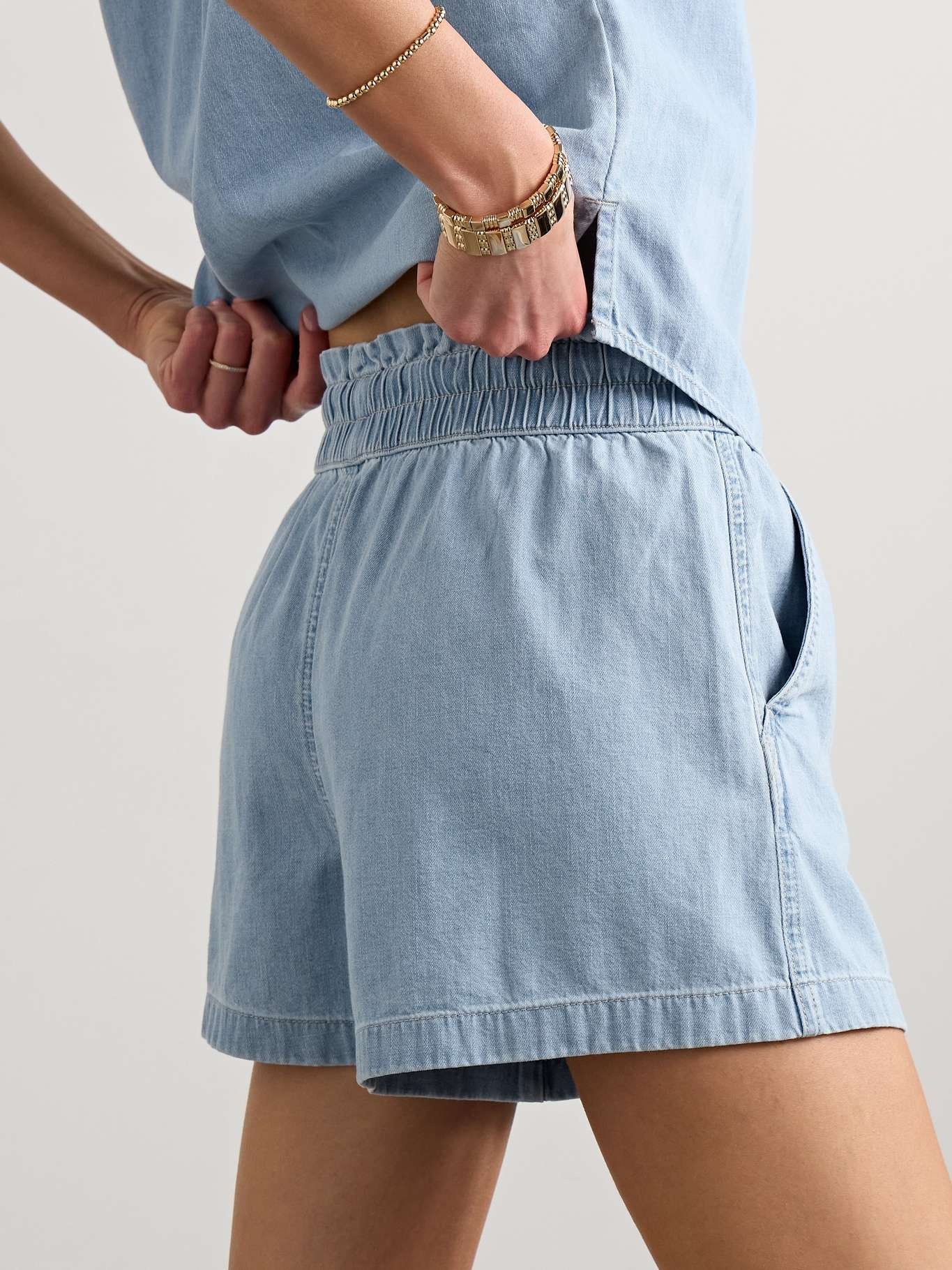 Tijana cotton-chambray shorts - 4