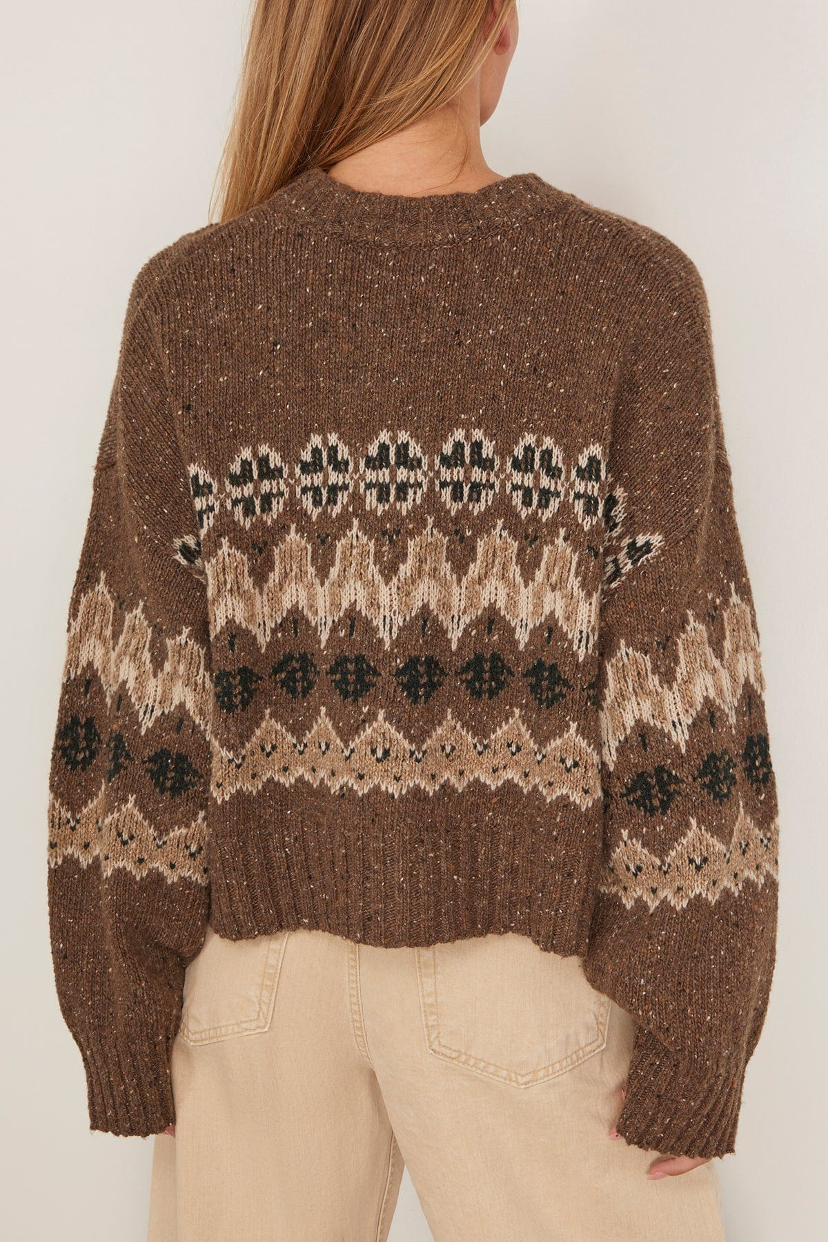 Cammie Sweater in Oak Moss Fairisle - 4