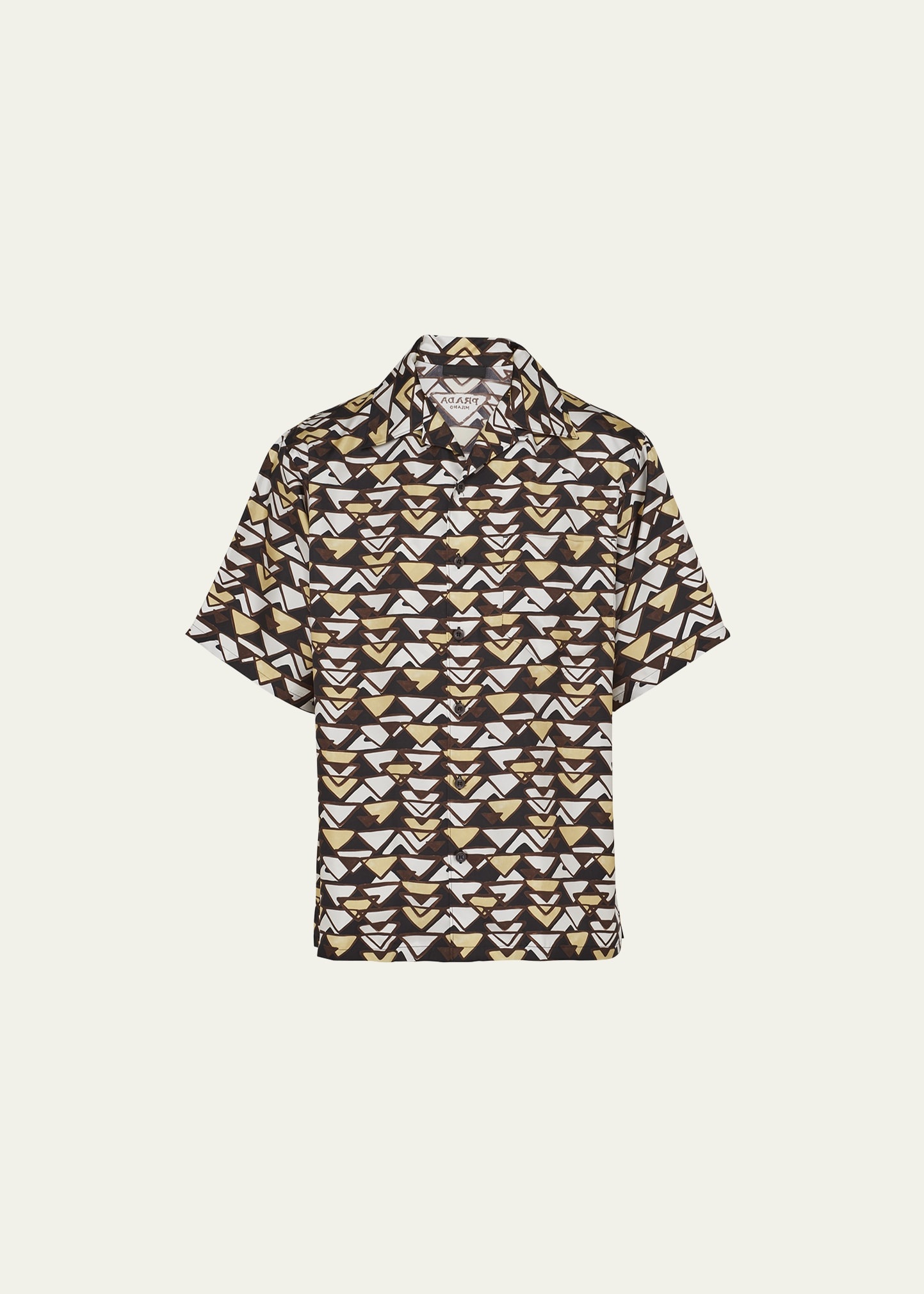 Men's Silk Geo-Print Camp Shirt - 2