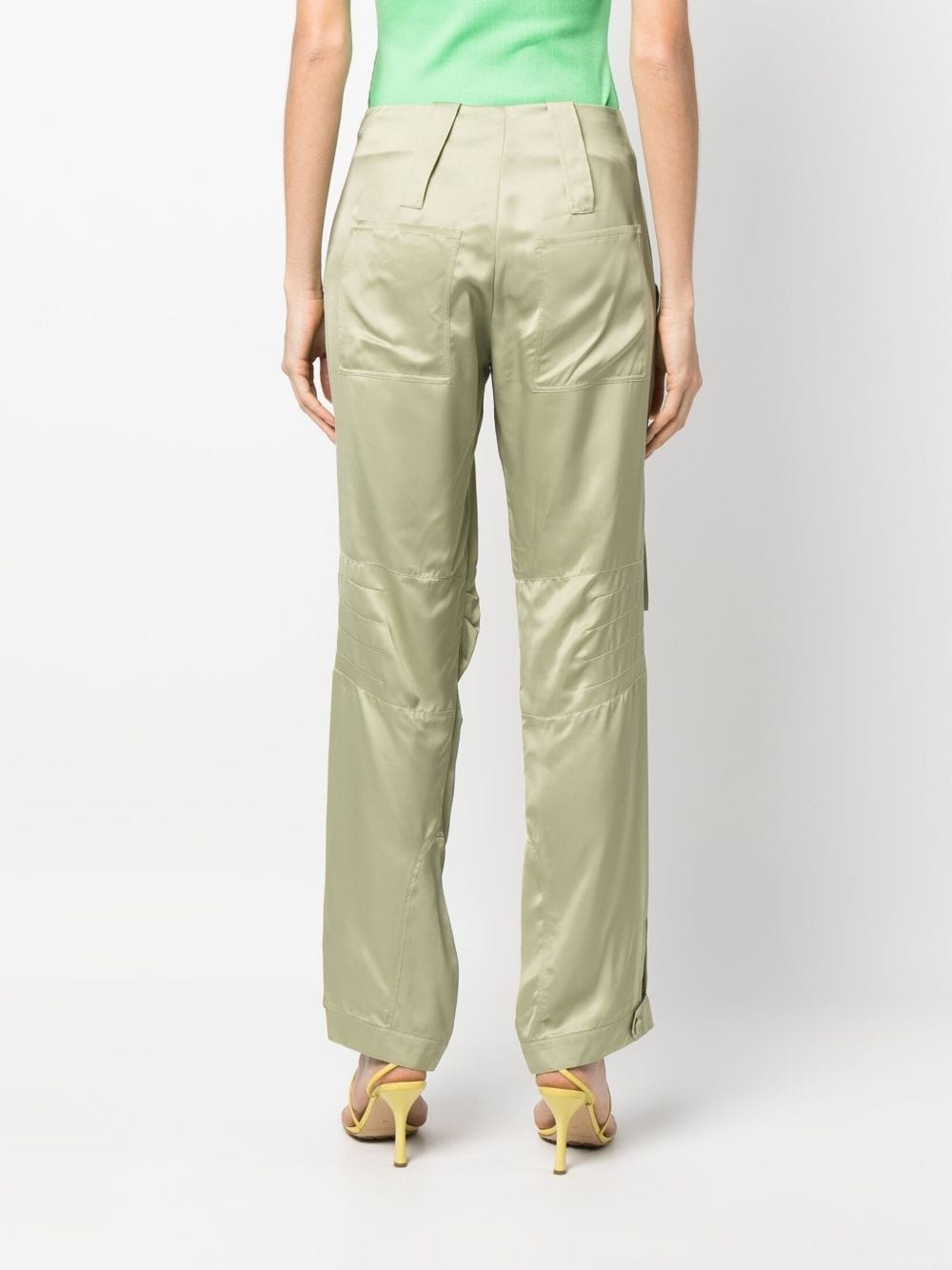 satin-finish cargo trousers - 4