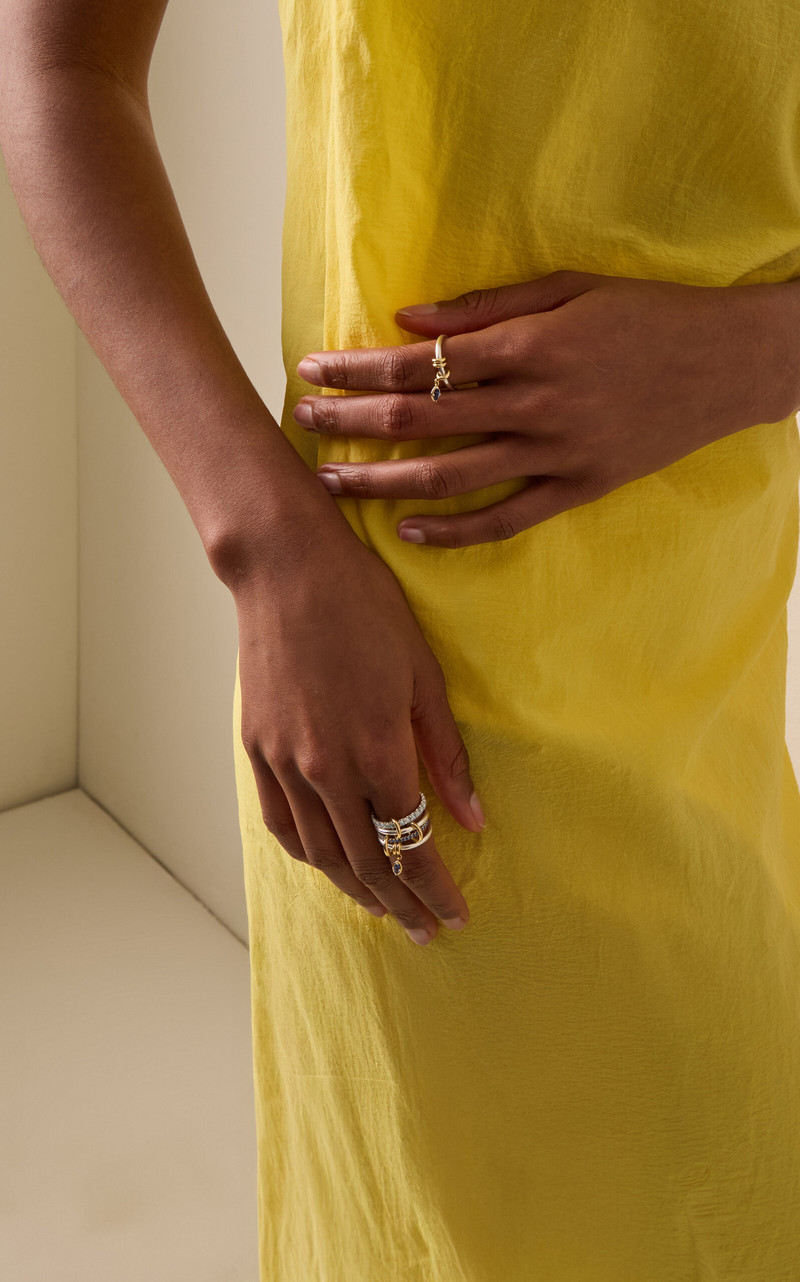 Exclusive La Isla 18K Yellow Gold and Sterling Silver Inara Marquise Blue Ring blue 3