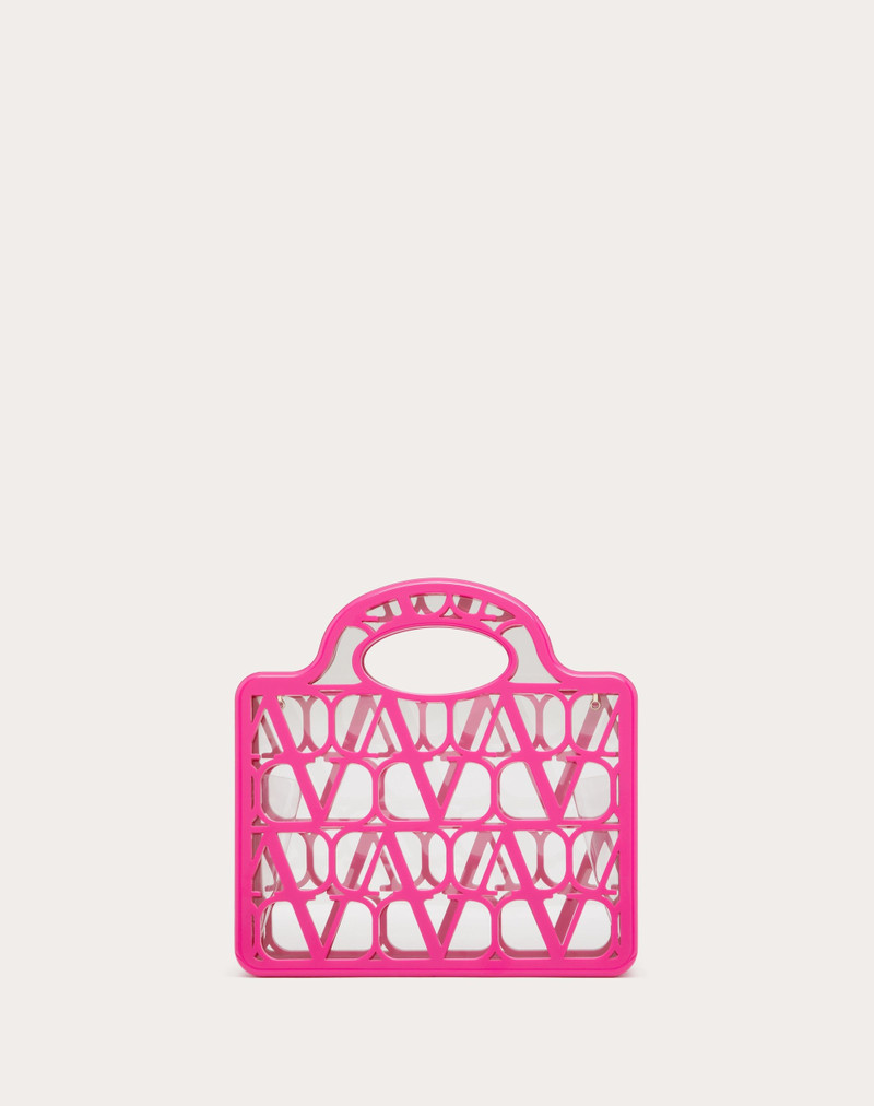 Valentino LE TROISEME MINI SHOPPING BAG IN PLEXI TOILE ICONOGRAPHE outlook
