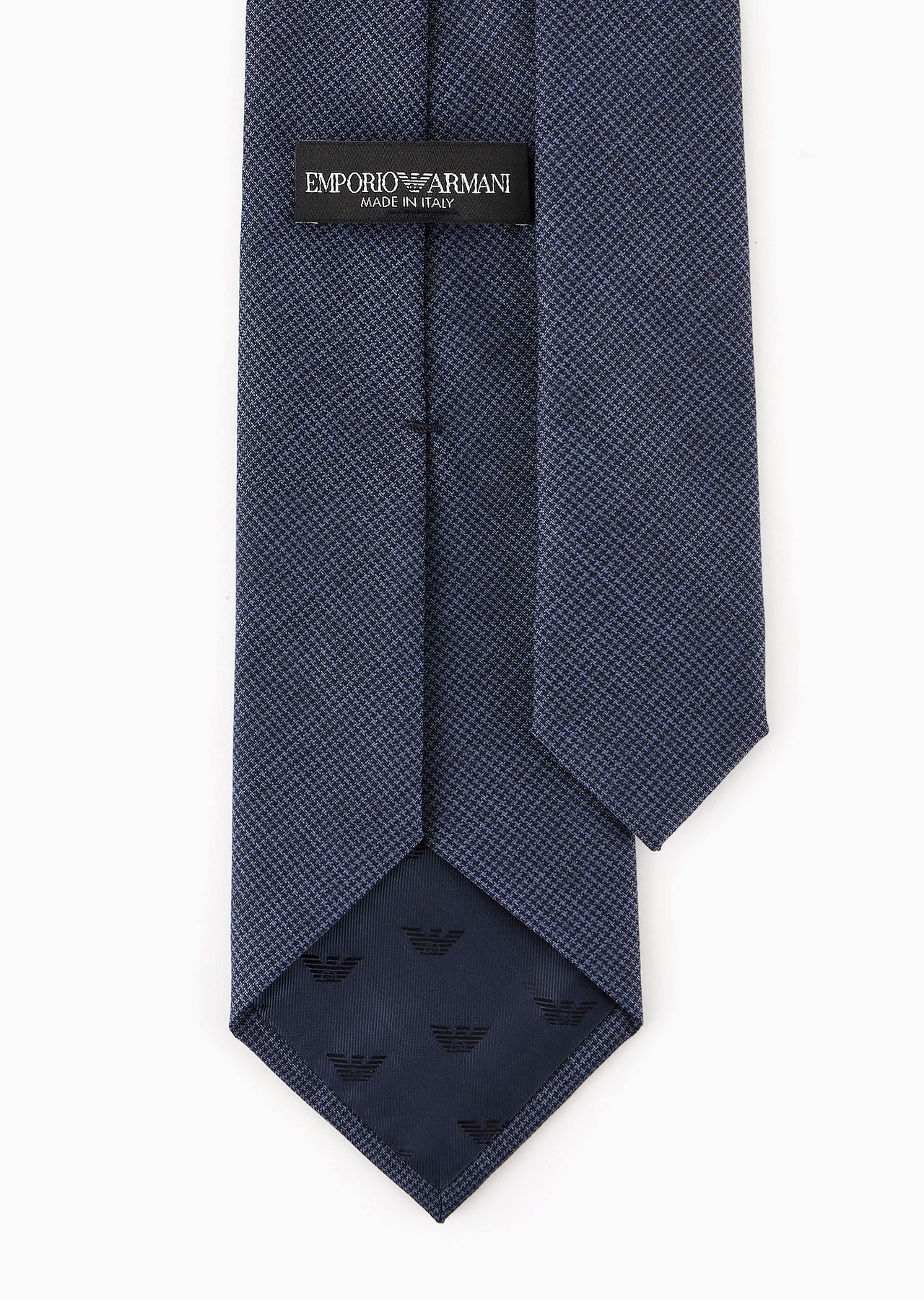 Micro-houndstooth jacquard wool tie - 2