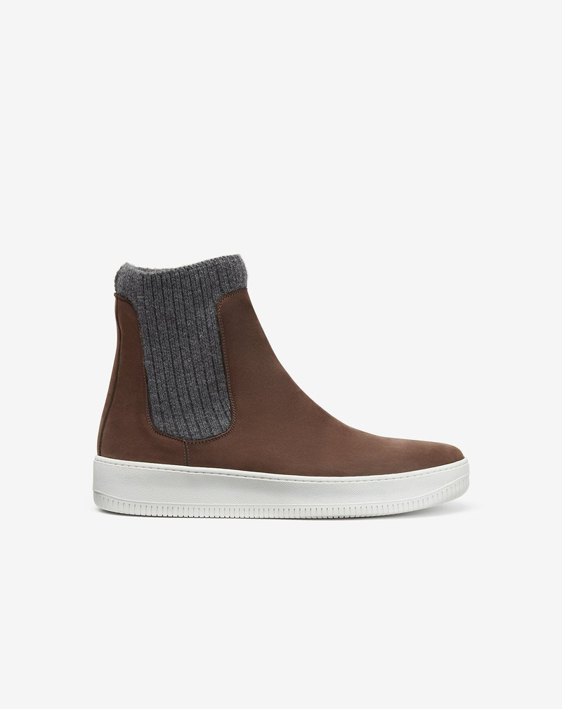 Brown nabuk Chelsea boots 1