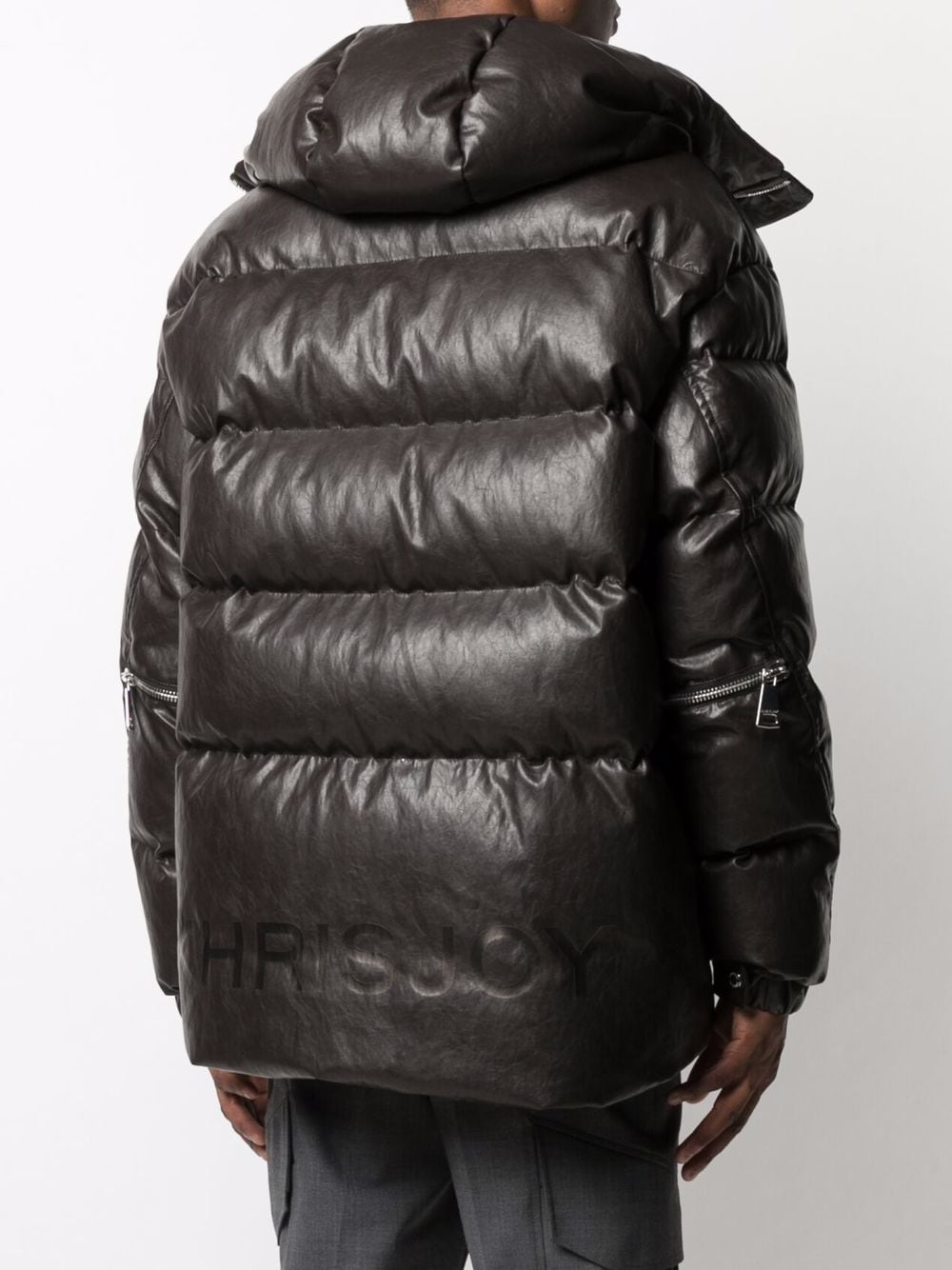 eco-leather padded parka - 4