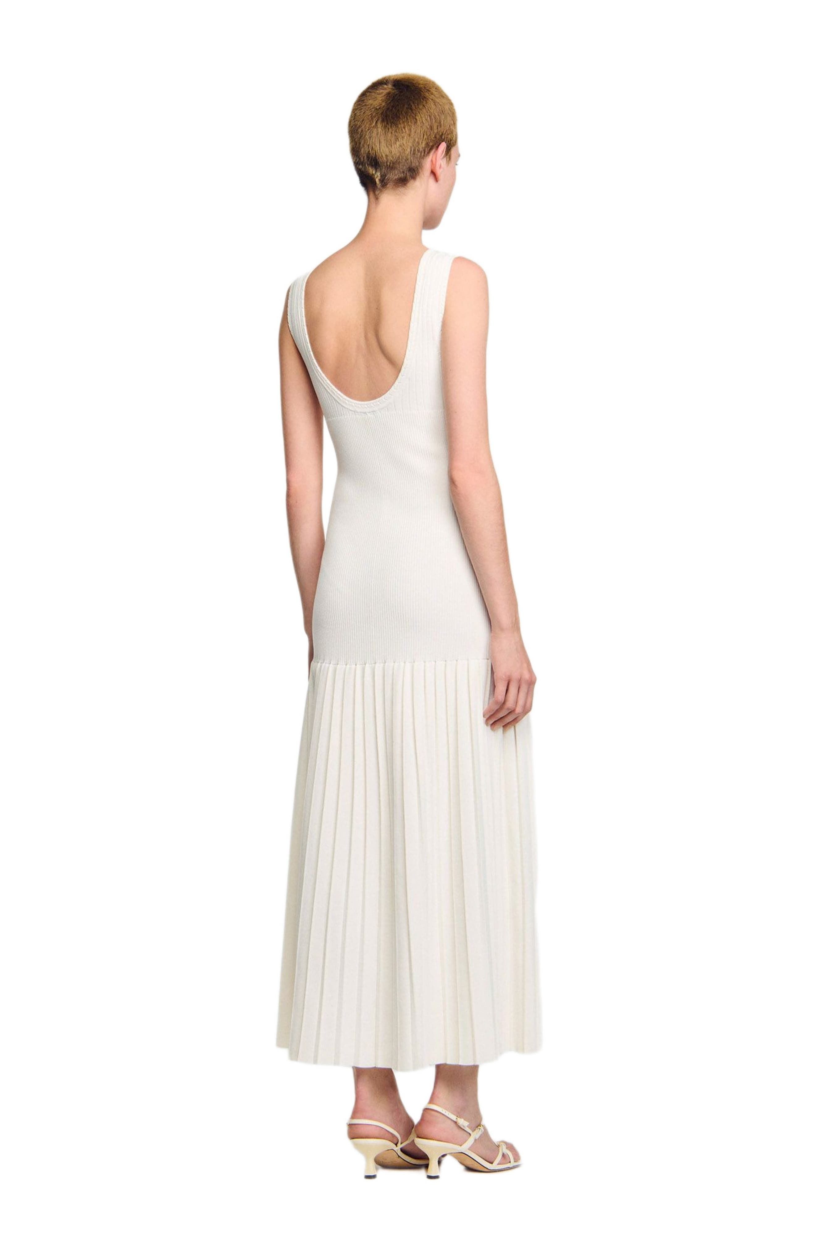 SANDRO V-neck knit maxi dress in Ecru at Nordstrom - 2