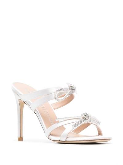 Stuart Weitzman bow-detail slip-on 100mm sandals outlook