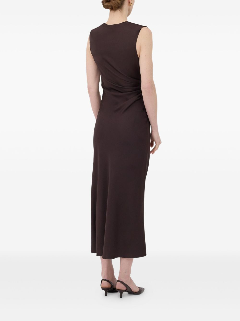 Roan draped metal-ornament midi dress - 4