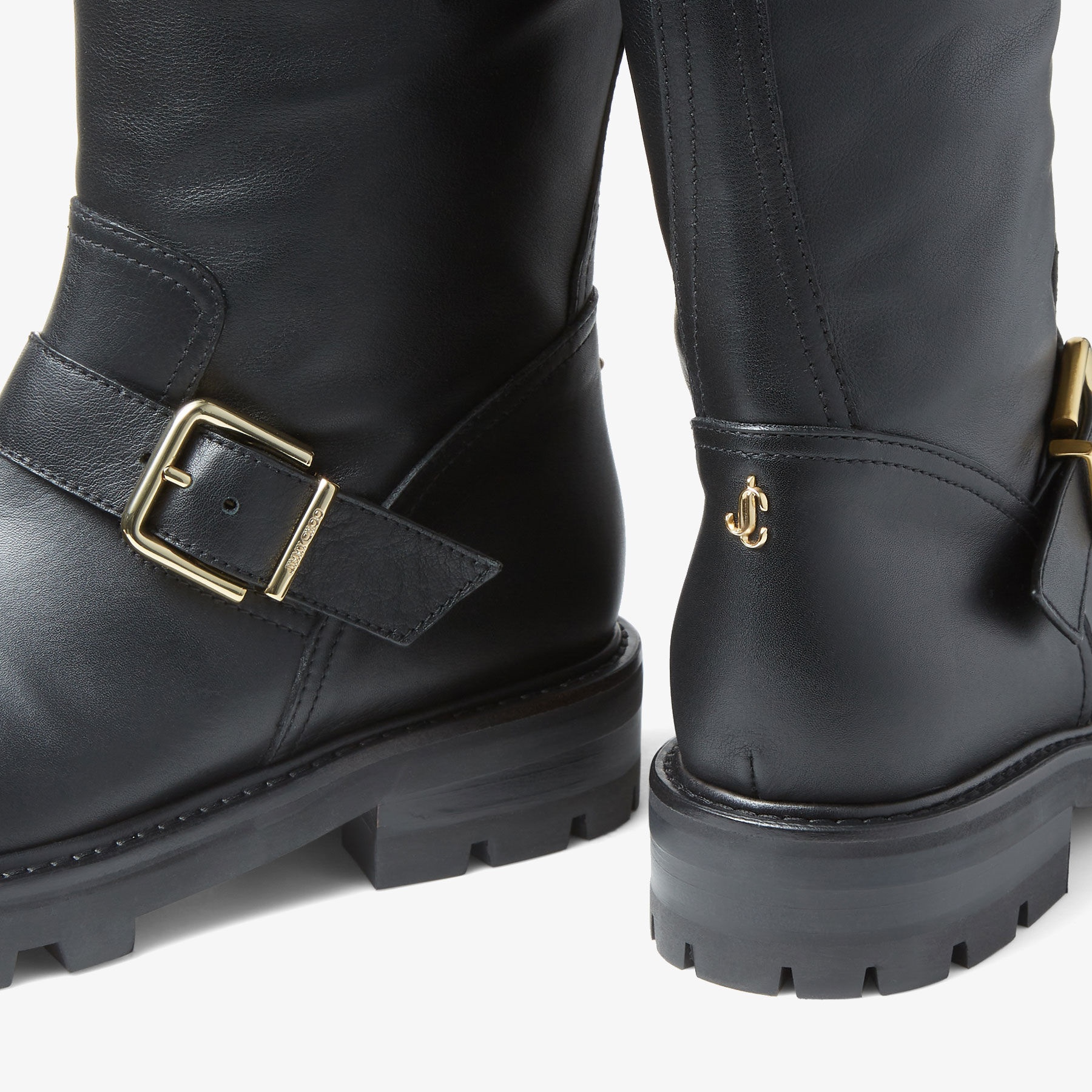 Biker II
Black Smooth Leather Biker Boots with Studs - 3