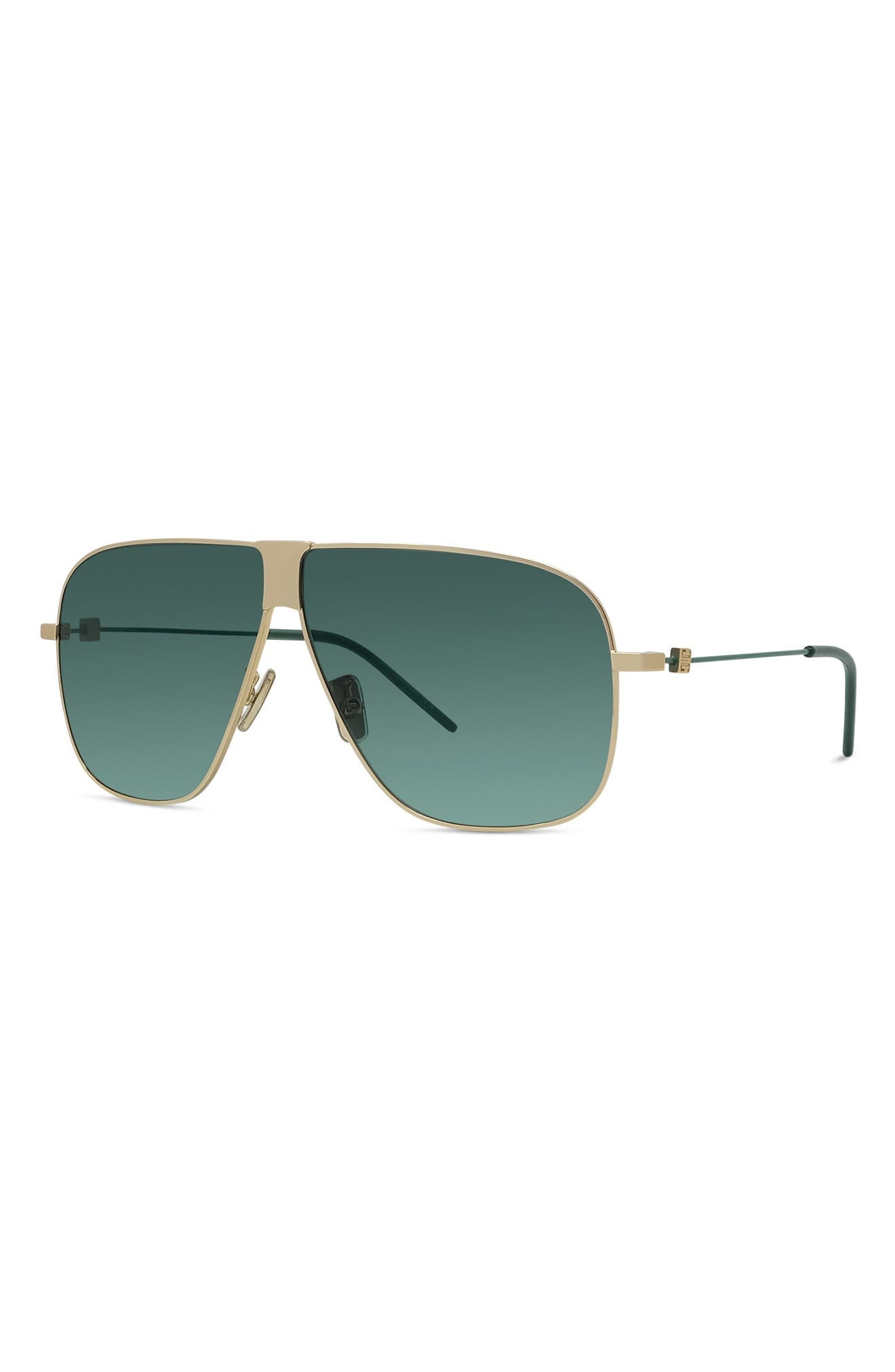Givenchy GV Speed 64mm Oversize Gradient Pilot Sunglasses in Shiny Endura Gold /Green at Nordstrom - 2