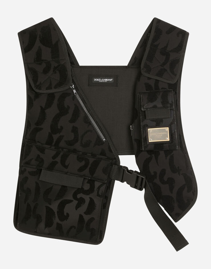 Flocked leopard-print vest with patch - 3