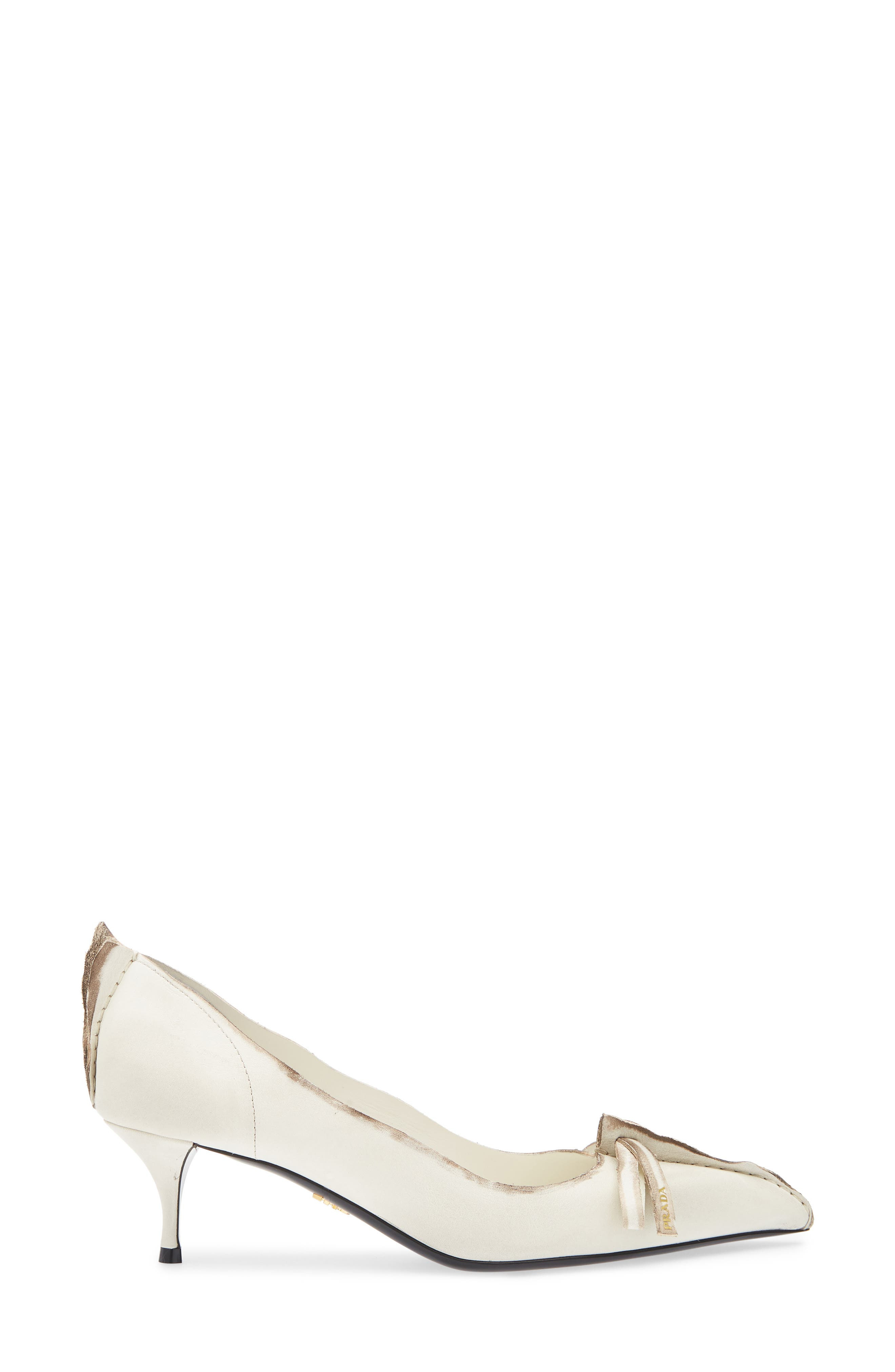 Prada Exposed Seam Kitten Heel Pump in Talco at Nordstrom - 3