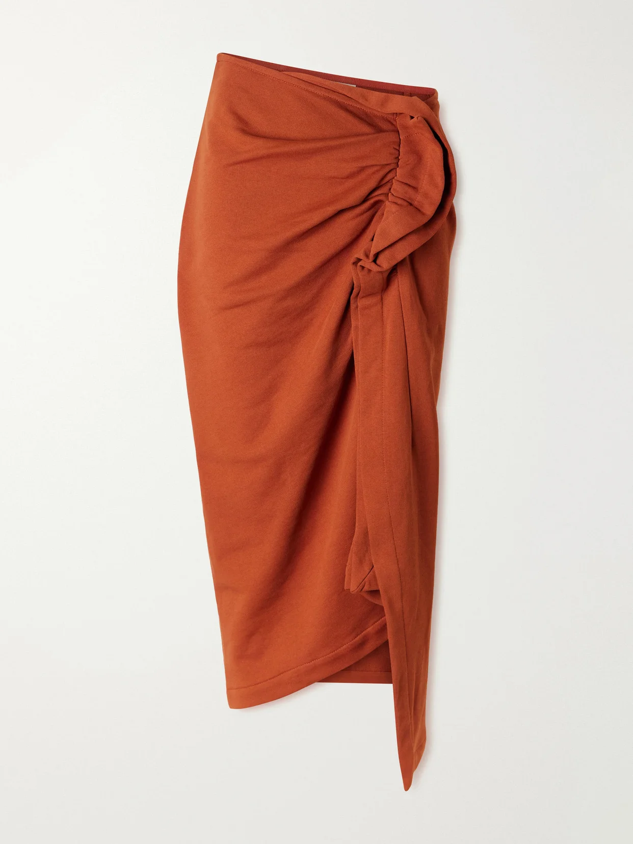 Draped Cotton-jersey Midi Skirt - 1