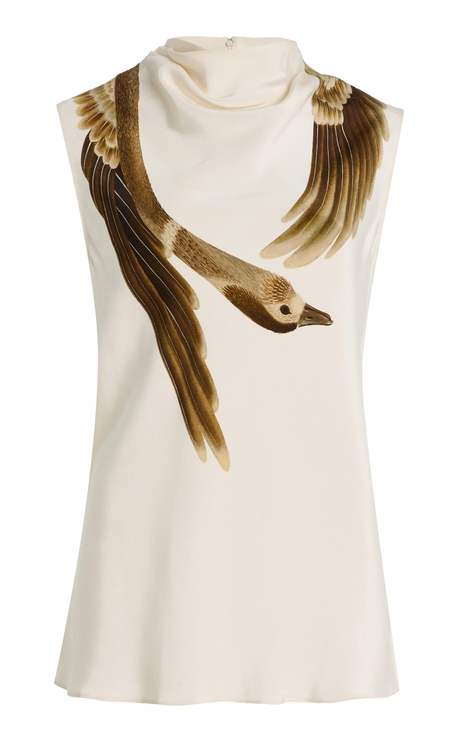 Arlie Draped Silk Top ivory - 1