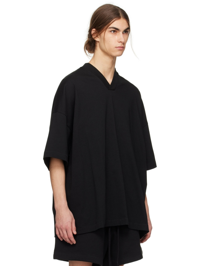 ESSENTIALS Black V-Neck T-Shirt outlook