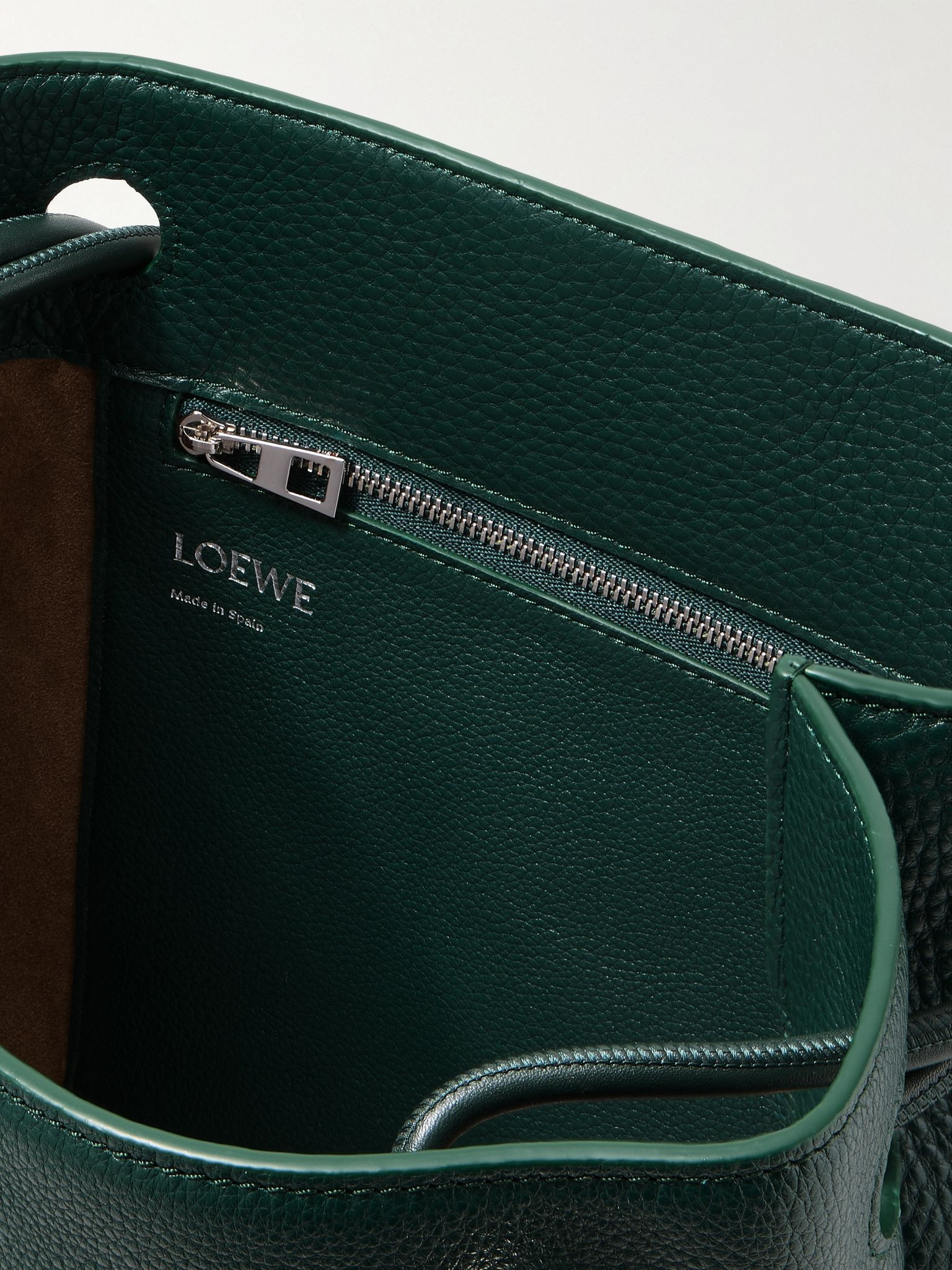 Pebble Full-Grain Leather Tote Bag Green - 5