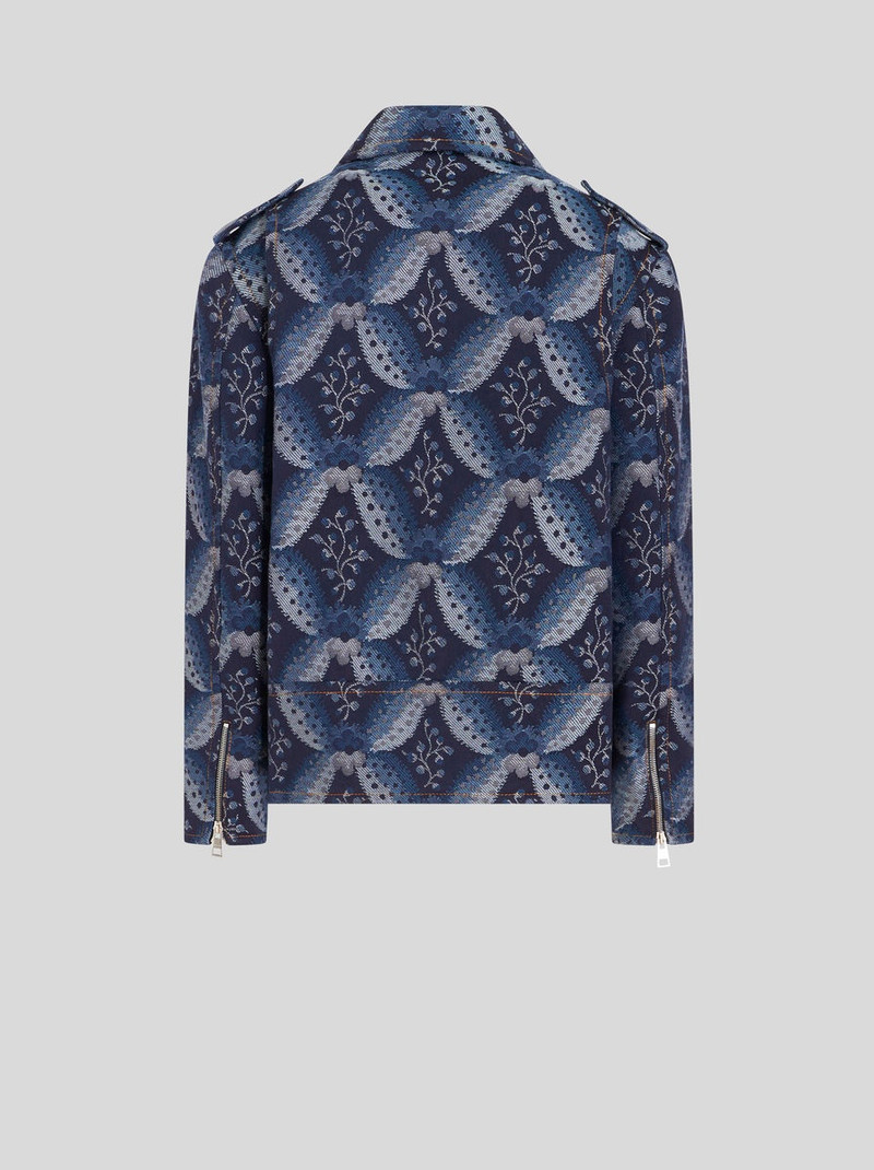 DENIM JACQUARD BIKER JACKET 5