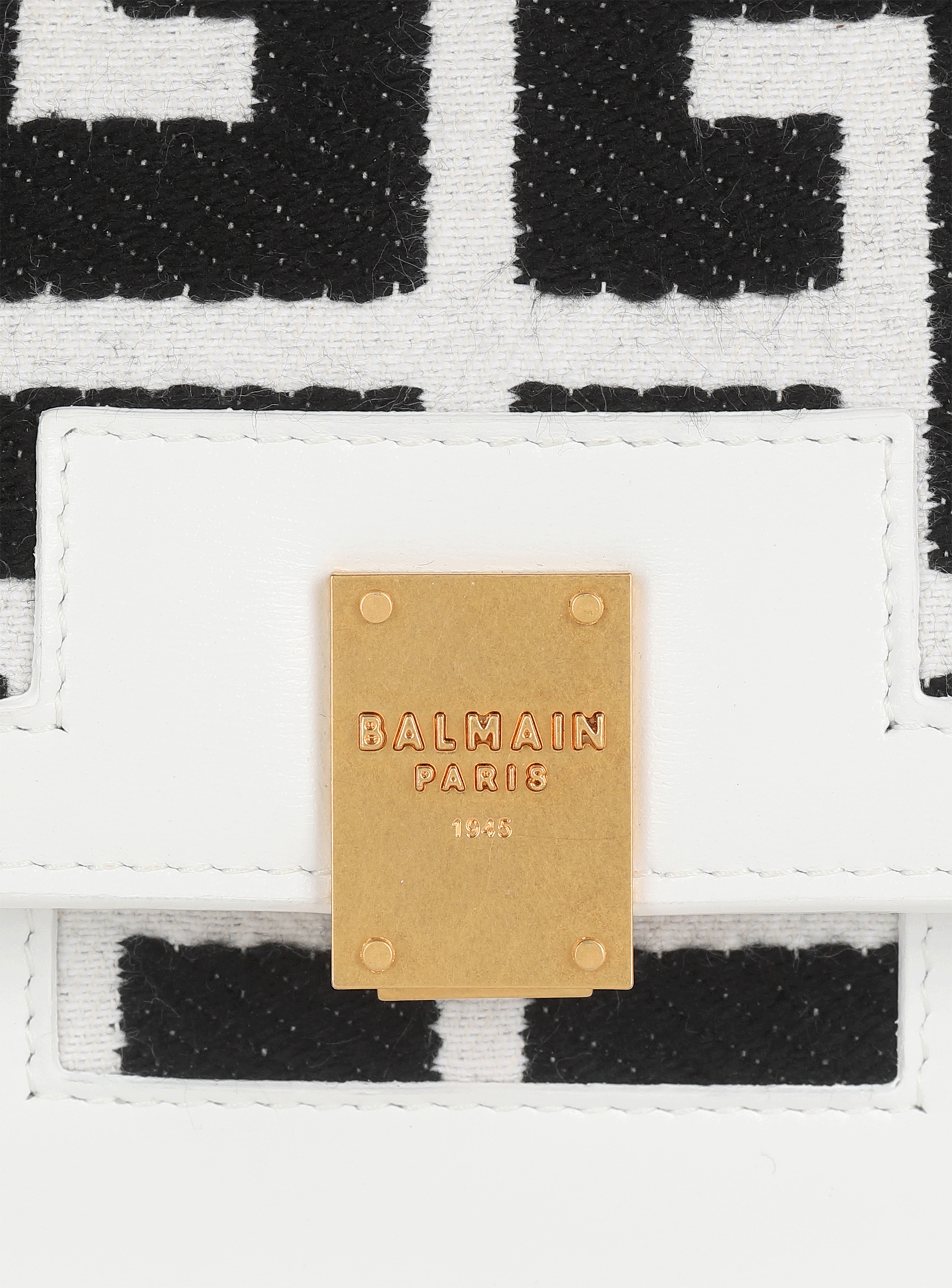 Mini-sized bicolor jacquard and leather panel 1945 bag - 7