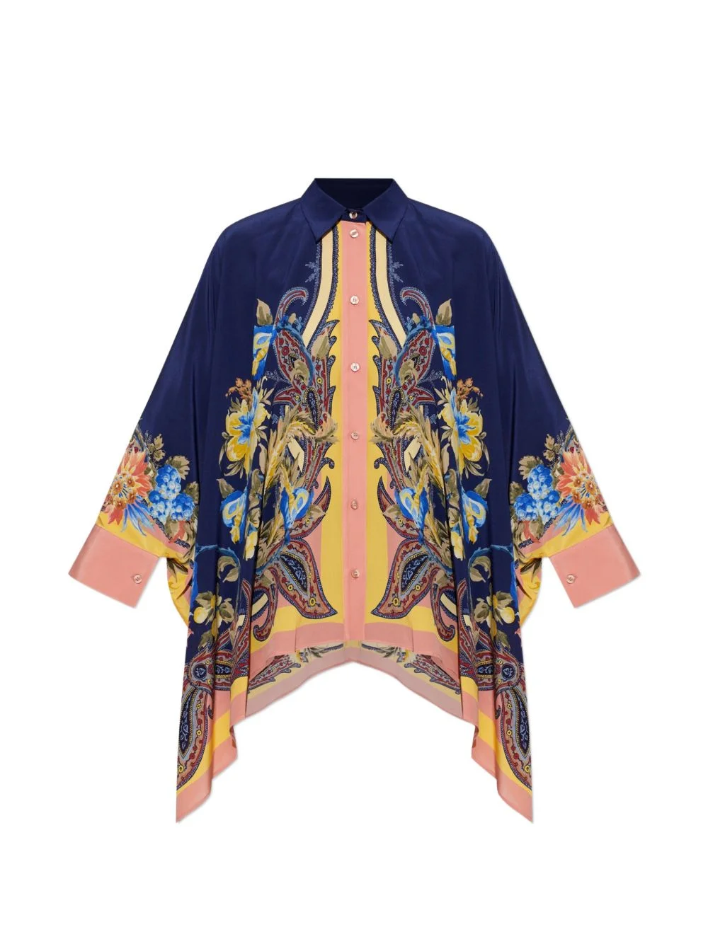 paisley-print asymmetric shirt - 1