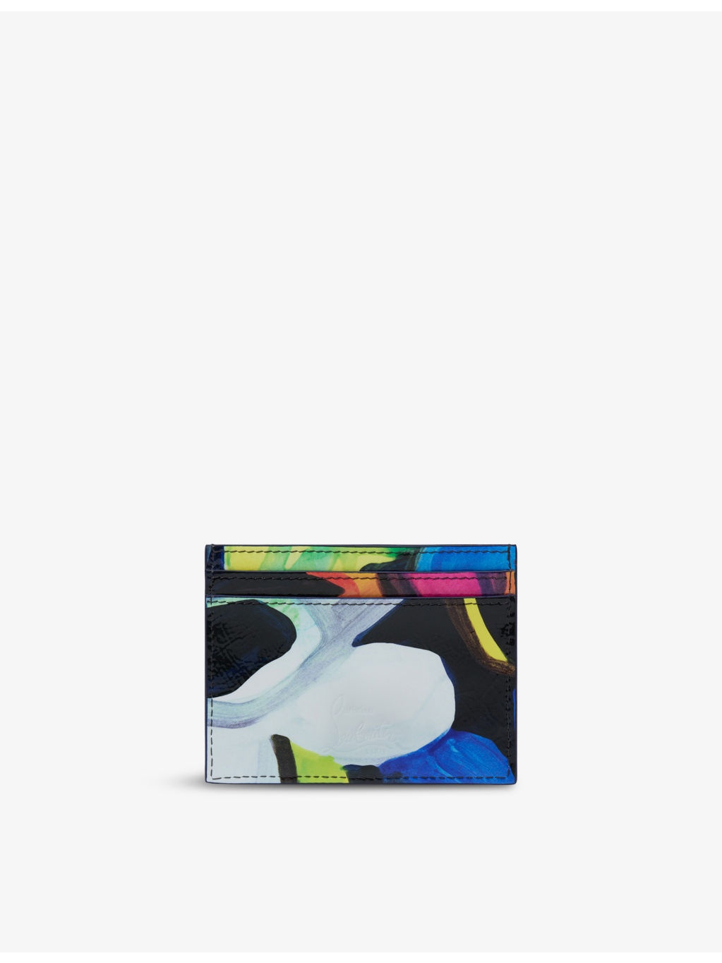 Loubi54 Floral-Print Leather Card Holder - 3