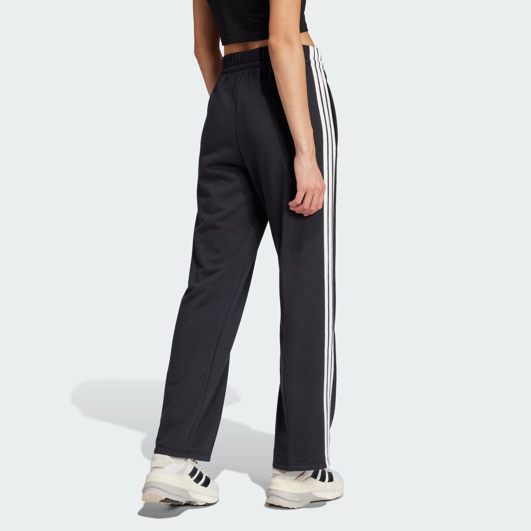 Essentials 3-Stripes Open Hem French Terry Pants - 3