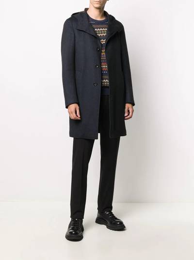 Canali concealed fastening duffle coat outlook