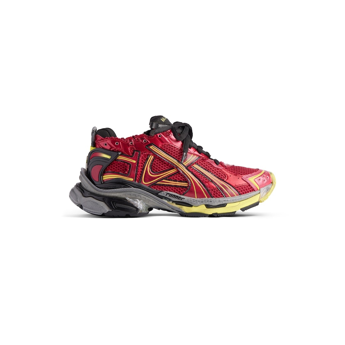 Men's Runner Sneaker in Red/neon Yellow/black - 1