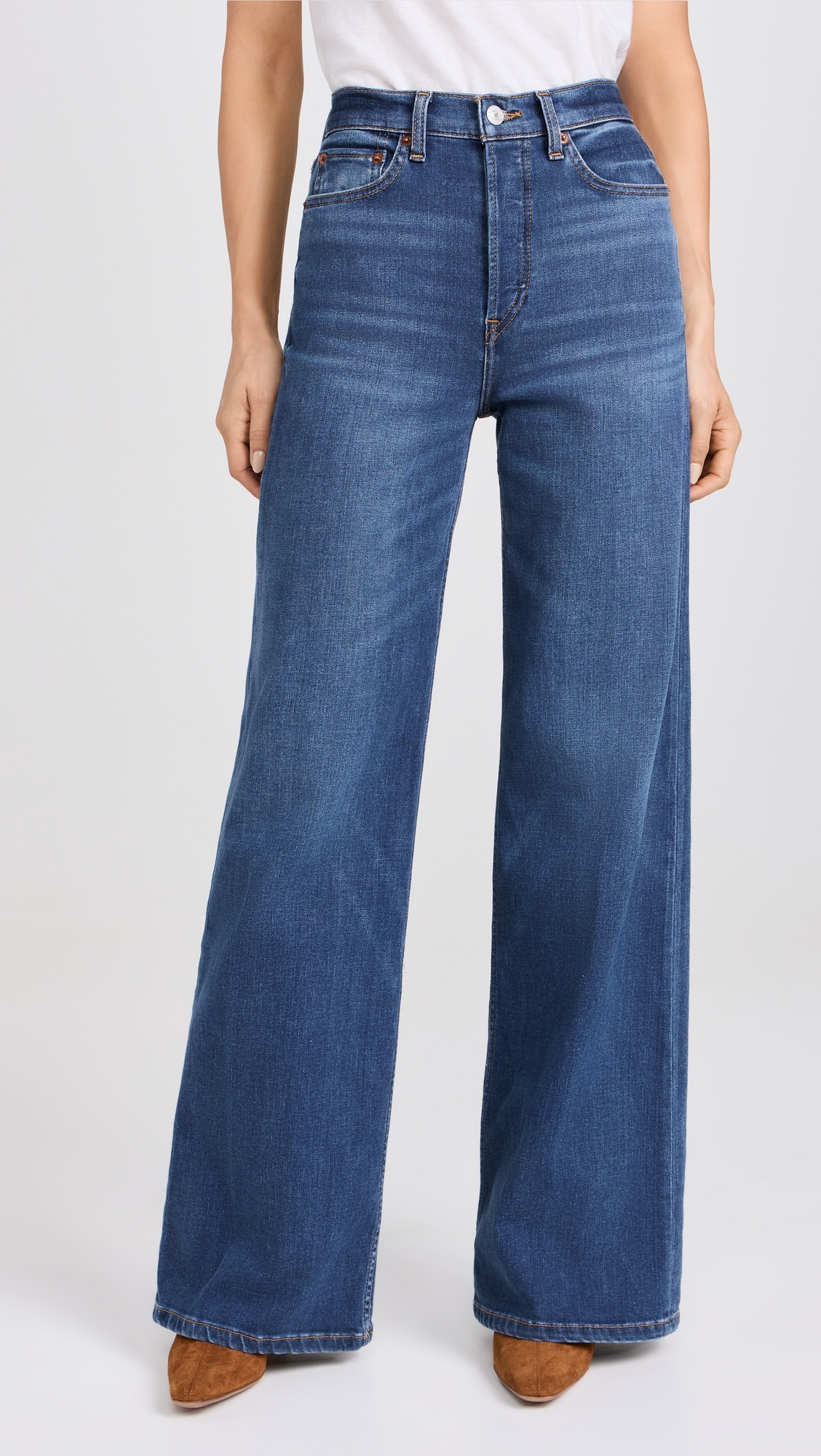 70s Ultra High Rise Wide Leg Jeans - 6